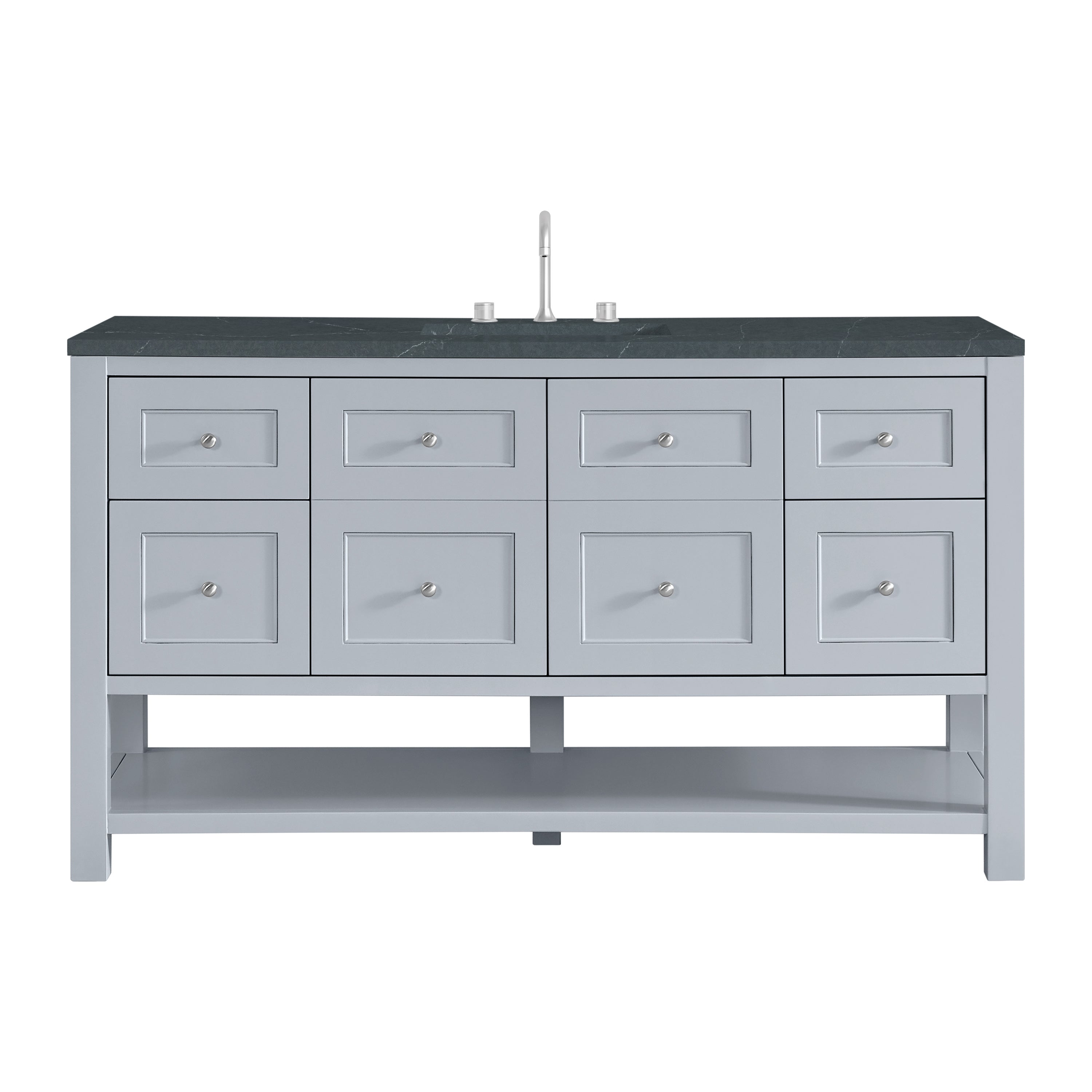 James Martin Breckenridge 60" Single Vanity in Serenity Blue with 3cm Countertop
