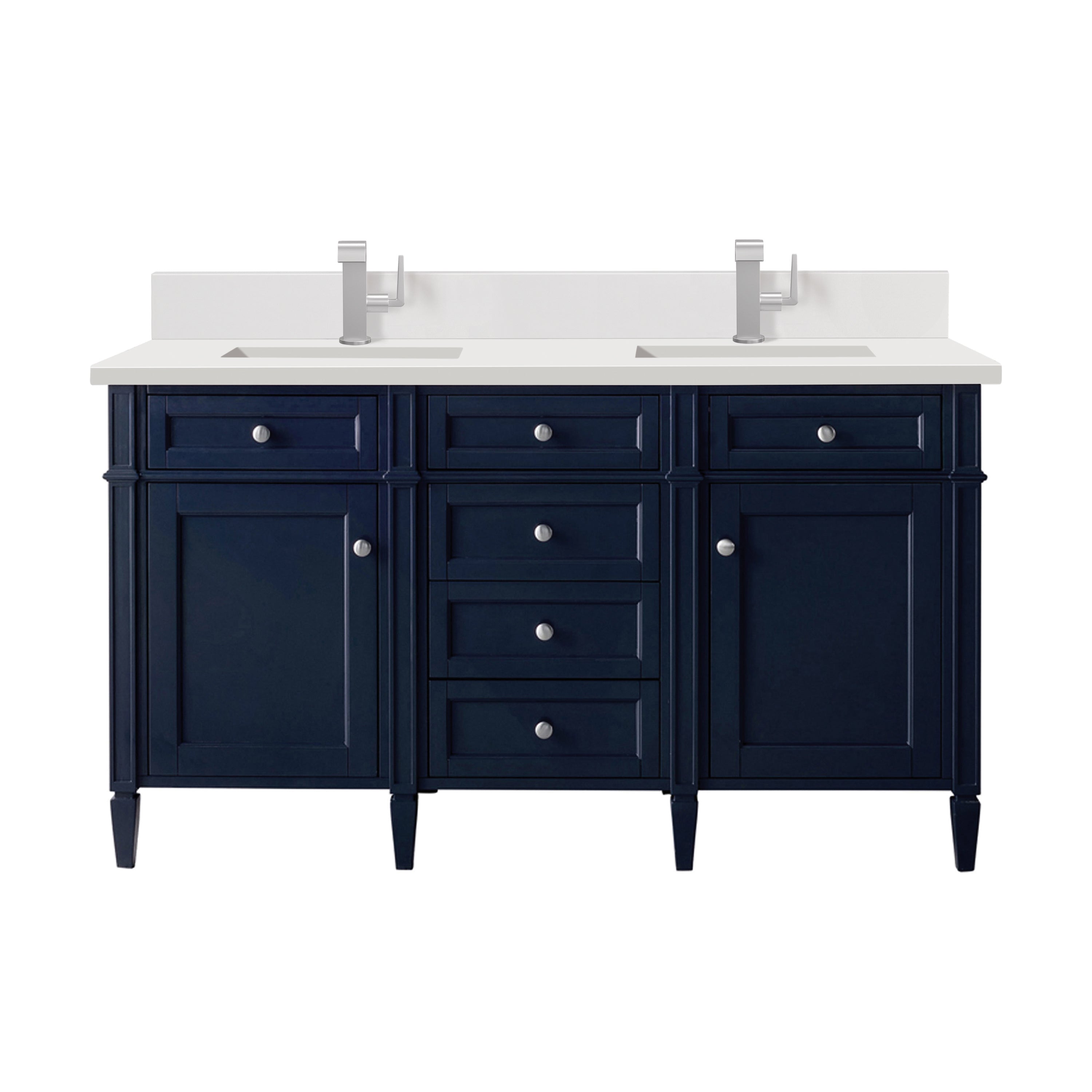 James Martin Brittany 60" Double Vanity in Victory Bleu with 3cm Countertop