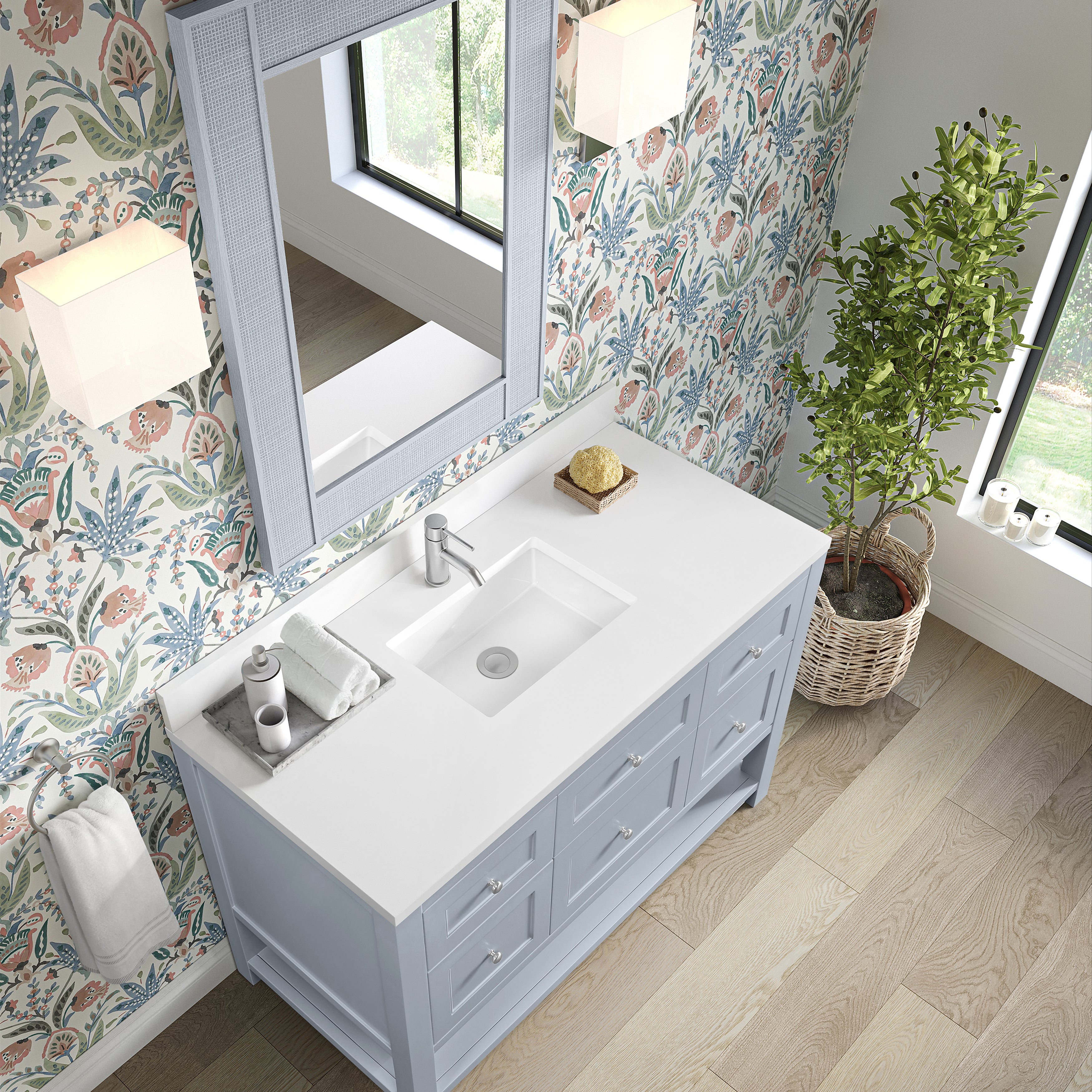 James Martin Breckenridge 48" Single Vanity in Serenity Blue with 3cm Countertop