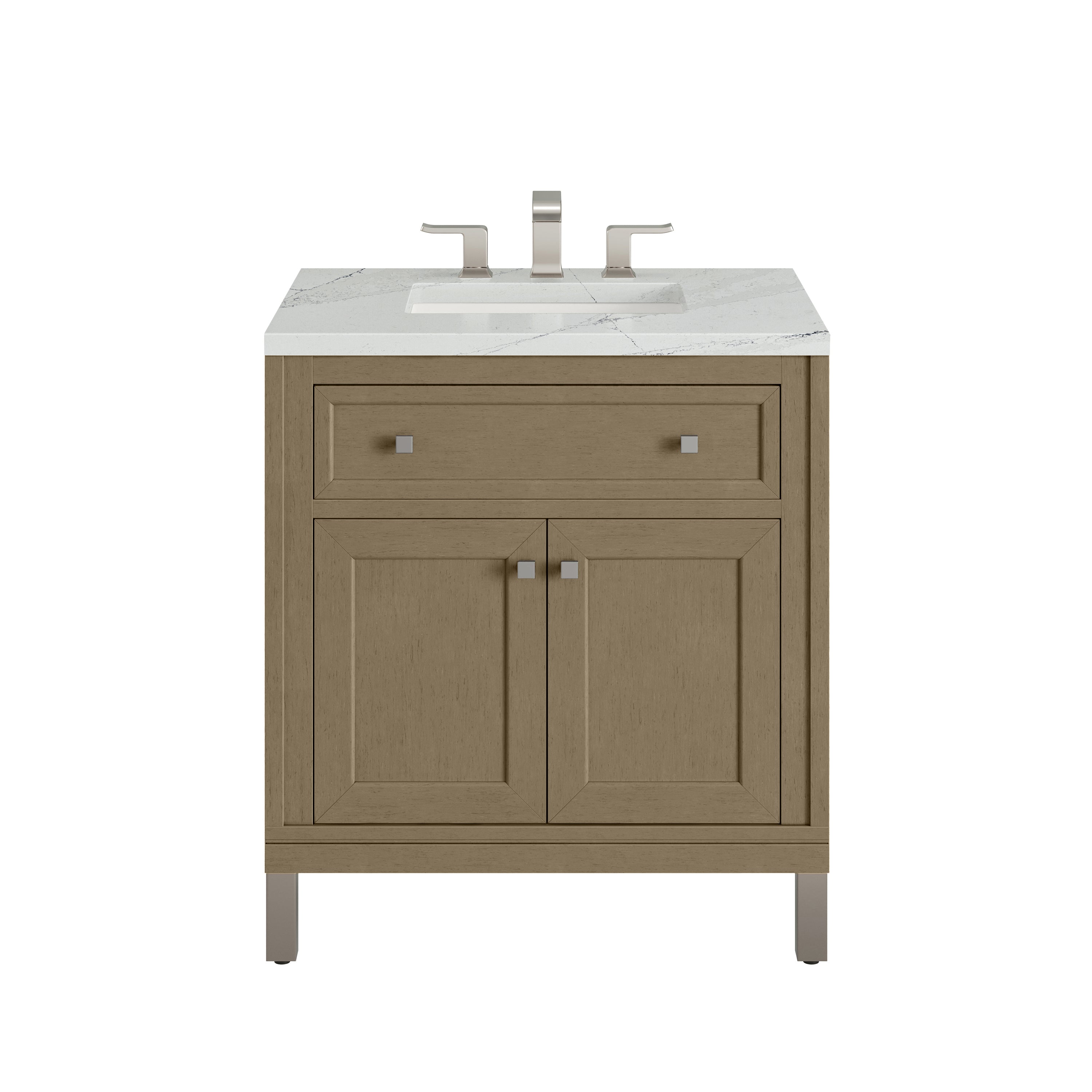 James Martin Chicago 30" Single Vanity in Walnut Whisper with 3cm Countertop