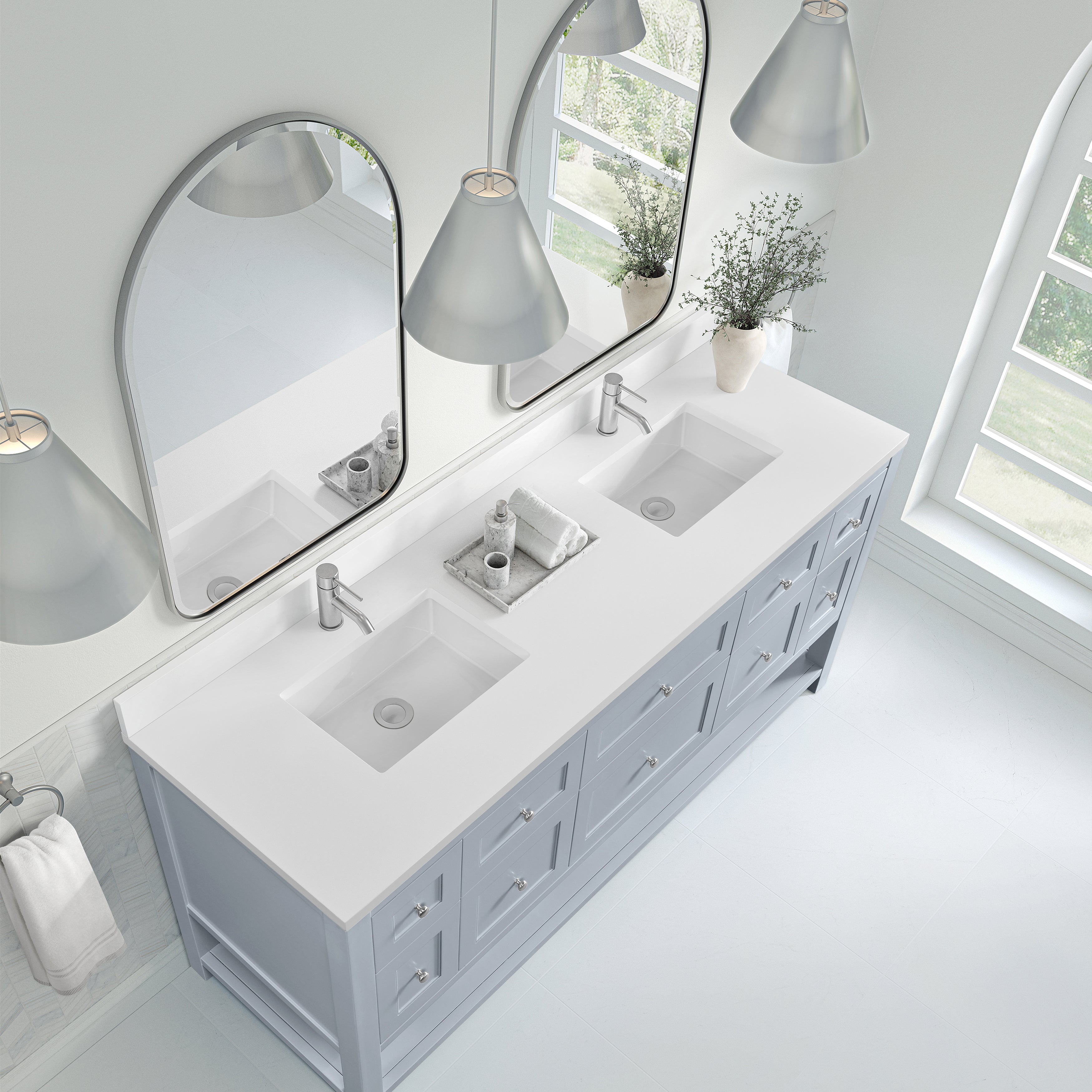 James Martin Breckenridge 72" Double Vanity in Serenity Blue with 3cm Countertop