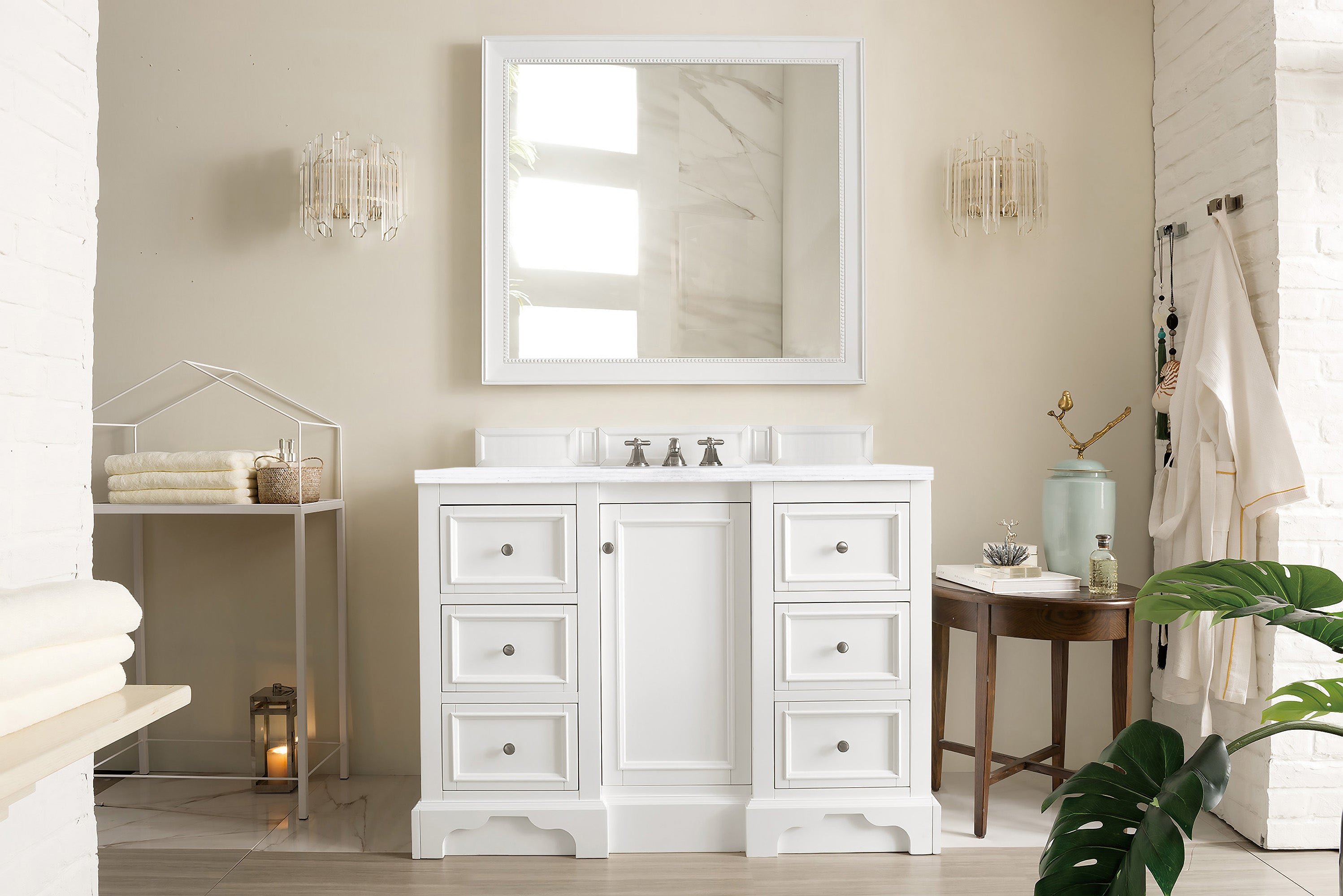 James Martin De Soto 48" Single Vanity in Bright White with 3cm Countertop