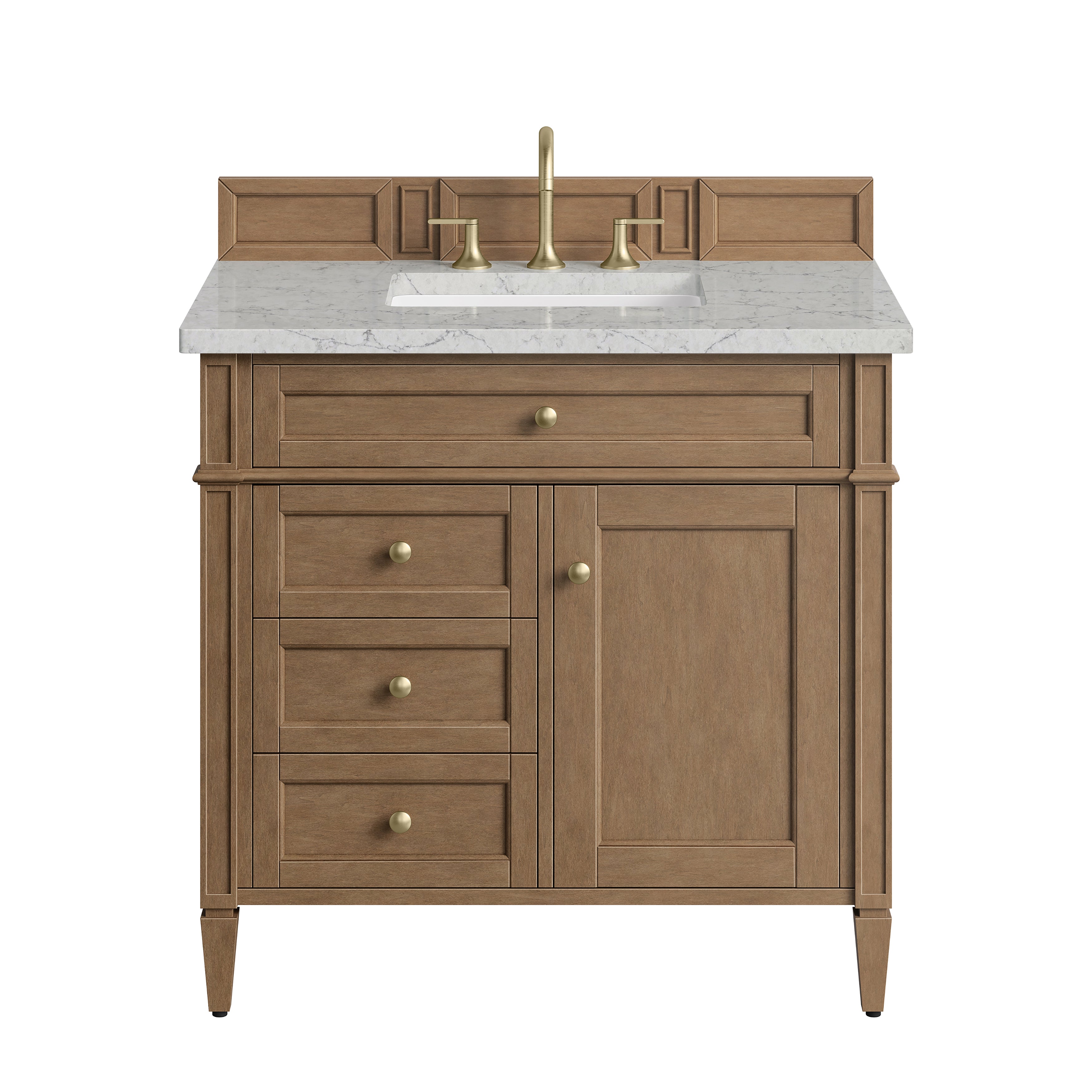 James Martin Brittany 36" Single Vanity in Pecan with 3cm Countertop