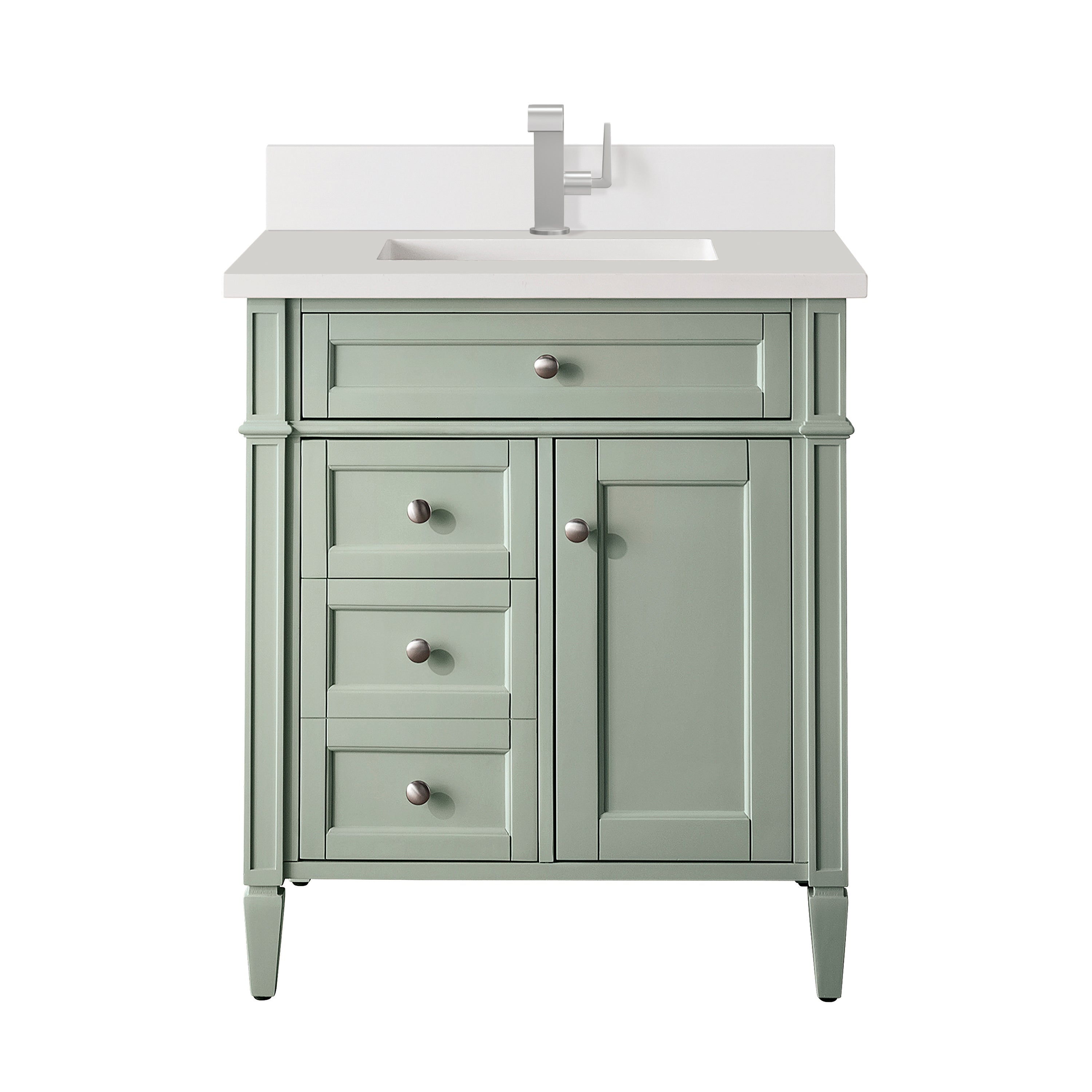 James Martin Brittany 30" Single Vanity in Sage Green with 3cm Countertop