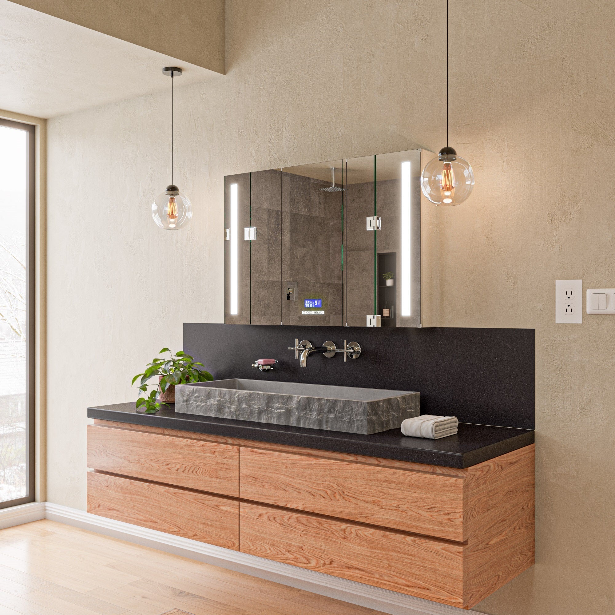 ALFI brand AB1035 8" Widespread Wall-Mounted Cross Handle Faucet