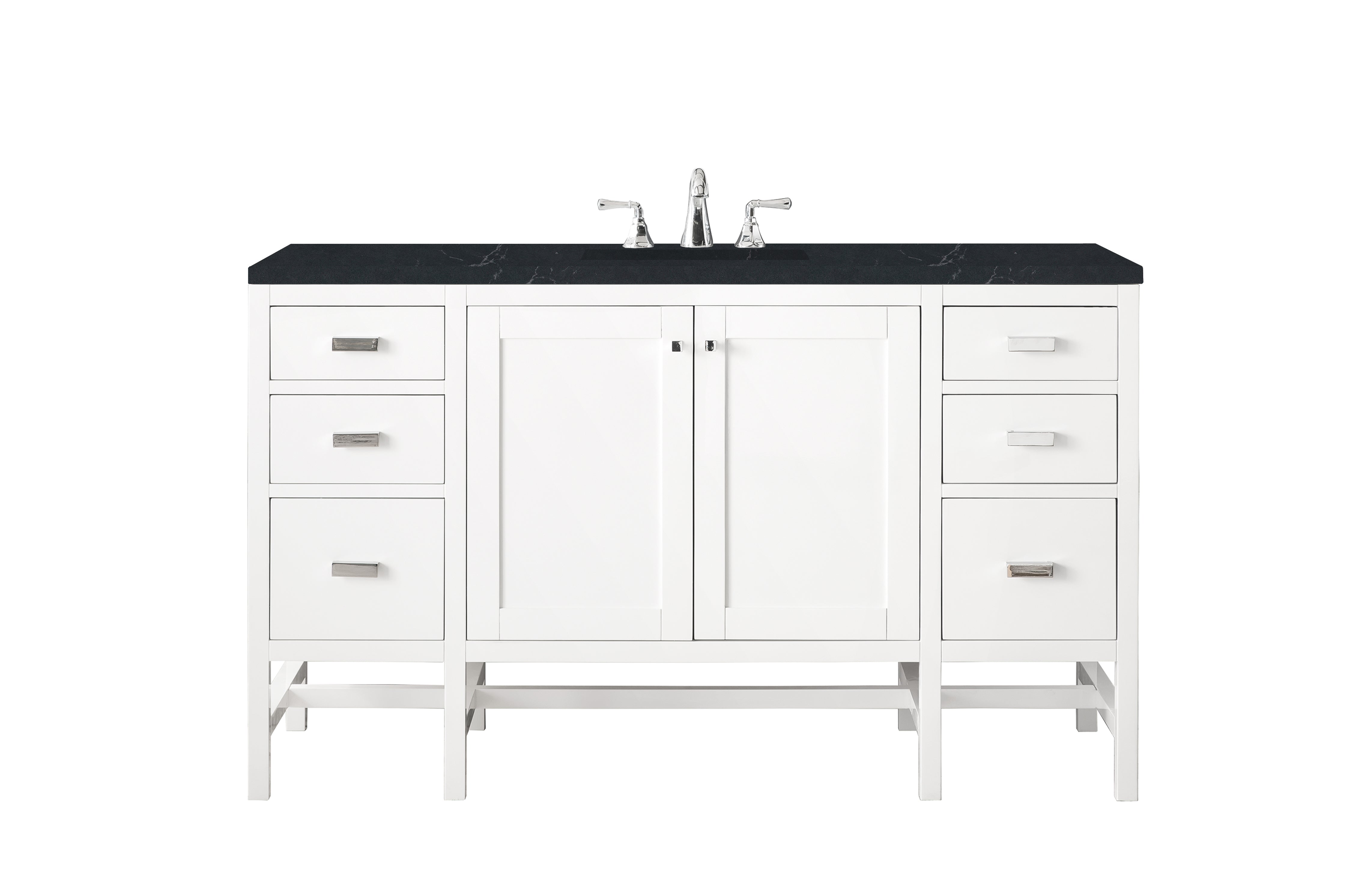 James Martin Addison 60" Single Vanity in Glossy White with 3cm Countertop