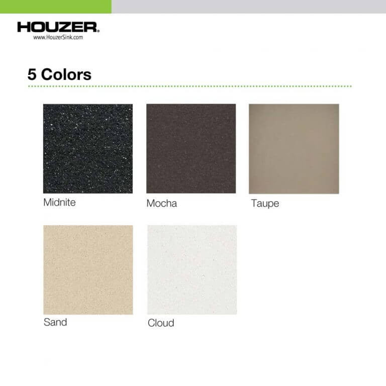 Houzer Cassiano 33 inch Drop-in Topmount 60/40 Double Bowl Granite Kitchen Sink - P-175