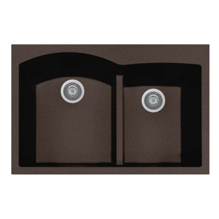 Houzer Cassiano 33 inch Drop-in Topmount 60/40 Double Bowl Granite Kitchen Sink - P-175