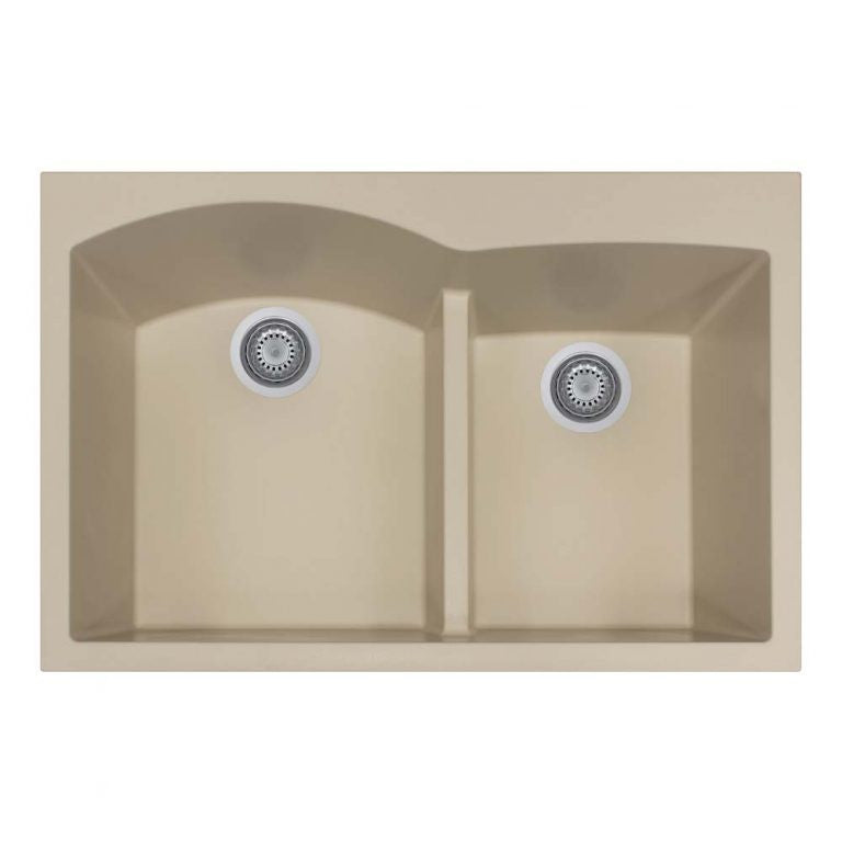 Houzer Cassiano 33 inch Drop-in Topmount 60/40 Double Bowl Granite Kitchen Sink - P-175
