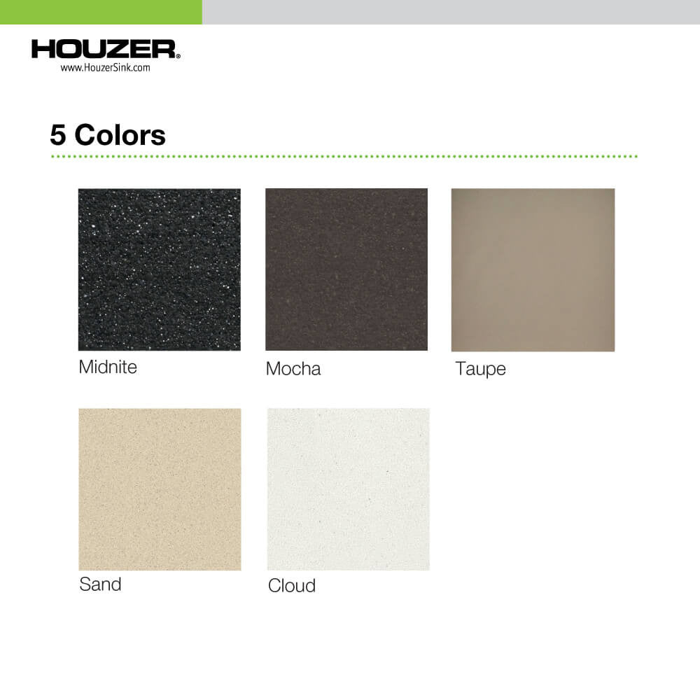 Houzer Cassiano 33 inch Undermount 60/40 Double Bowl Granite Kitchen Sink - P-175U