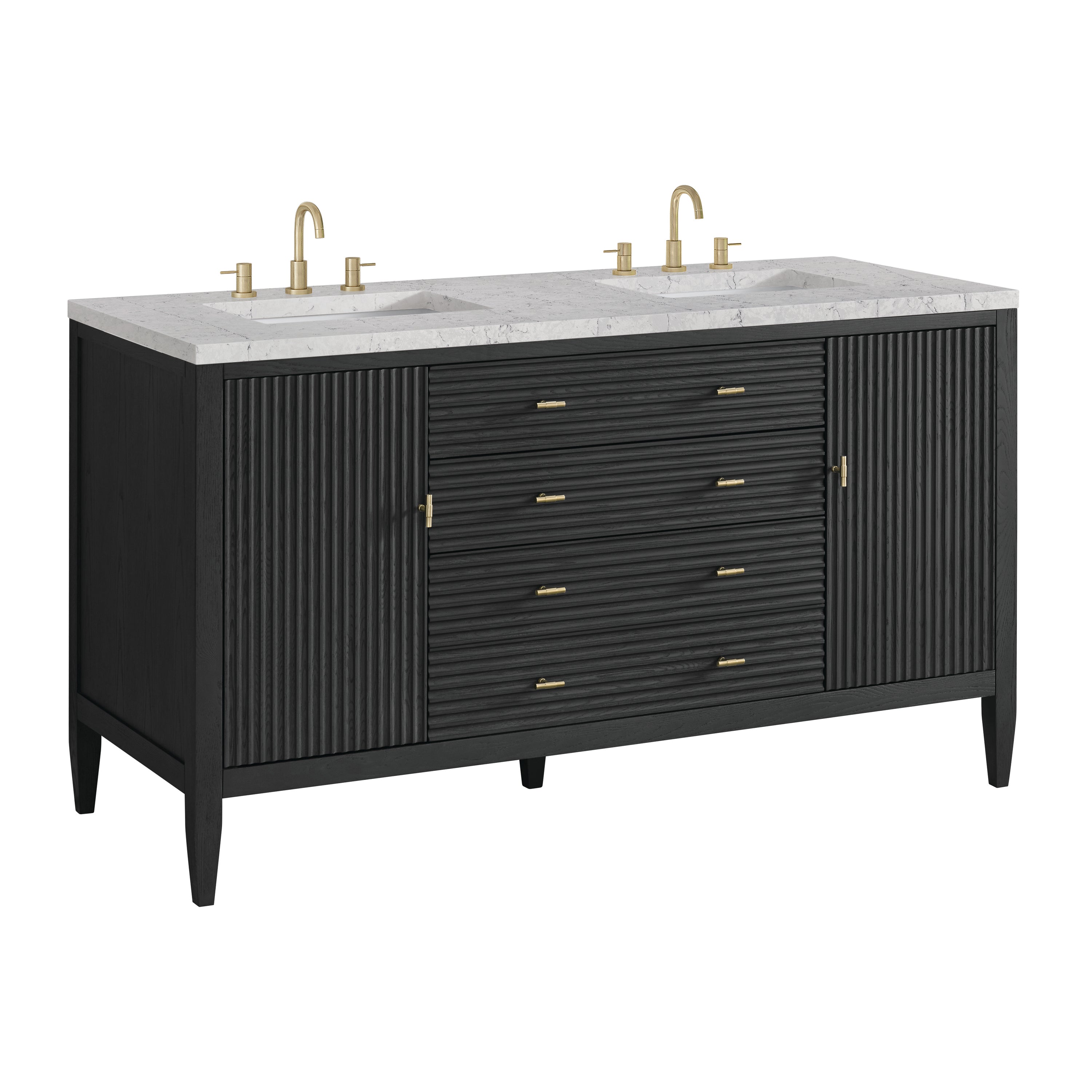 James Martin Myrrin 60" Double Vanity in Carbon Oak with 3cm Countertop