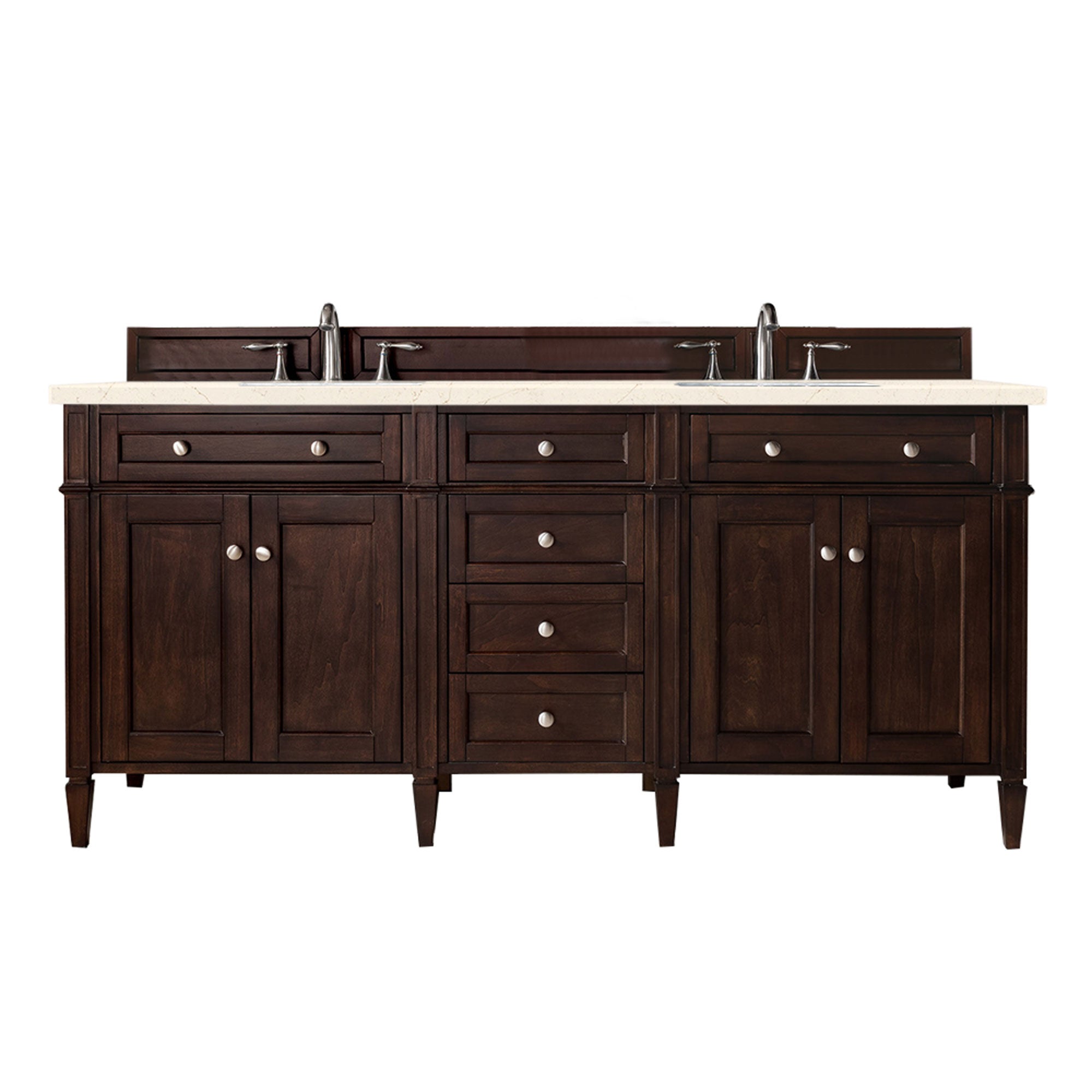 James Martin Brittany 72" Double Vanity in Burnished Mahogany with 3cm Countertop