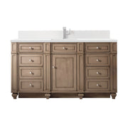 James Martin Bristol 60" Single Vanity in Whitewashed Walnut with 3cm Countertop