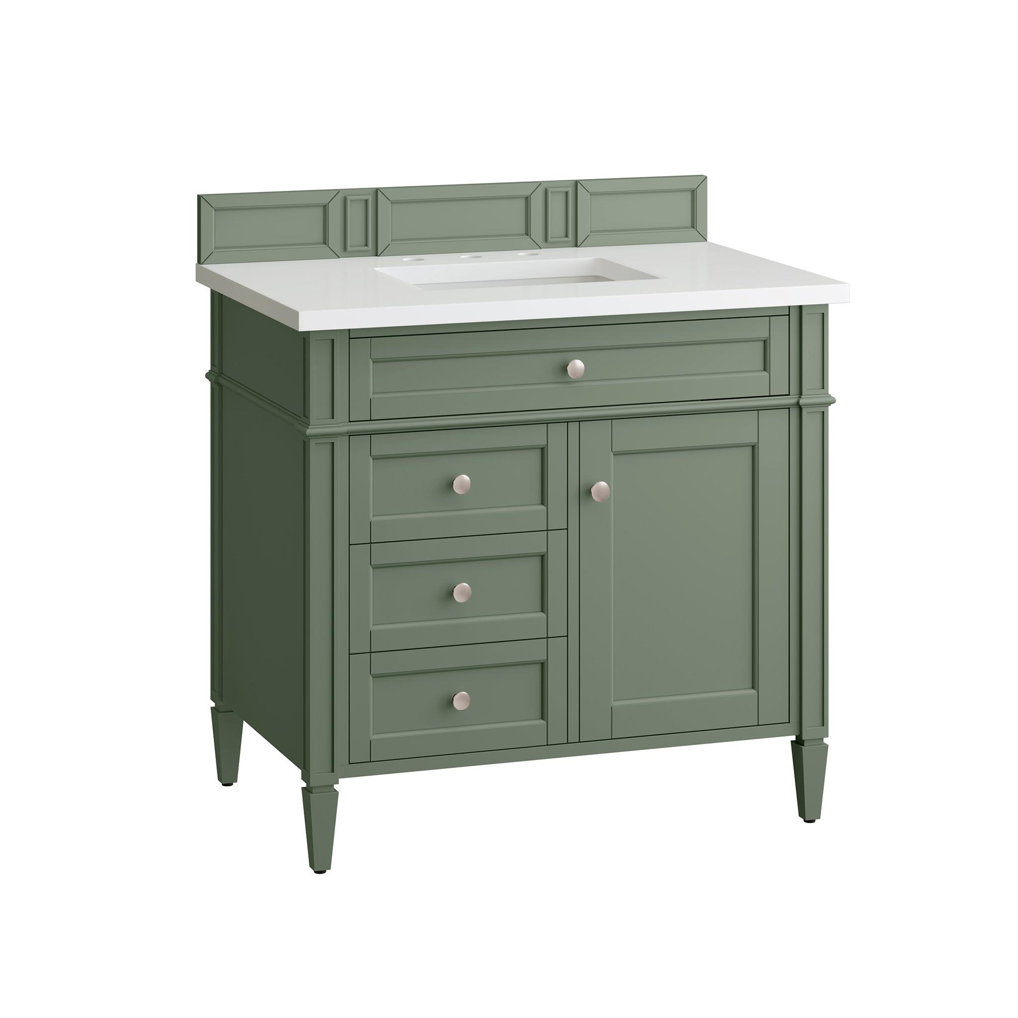 James Martin Brittany 36" Single Vanity in Smokey Celadon with 3cm Countertop