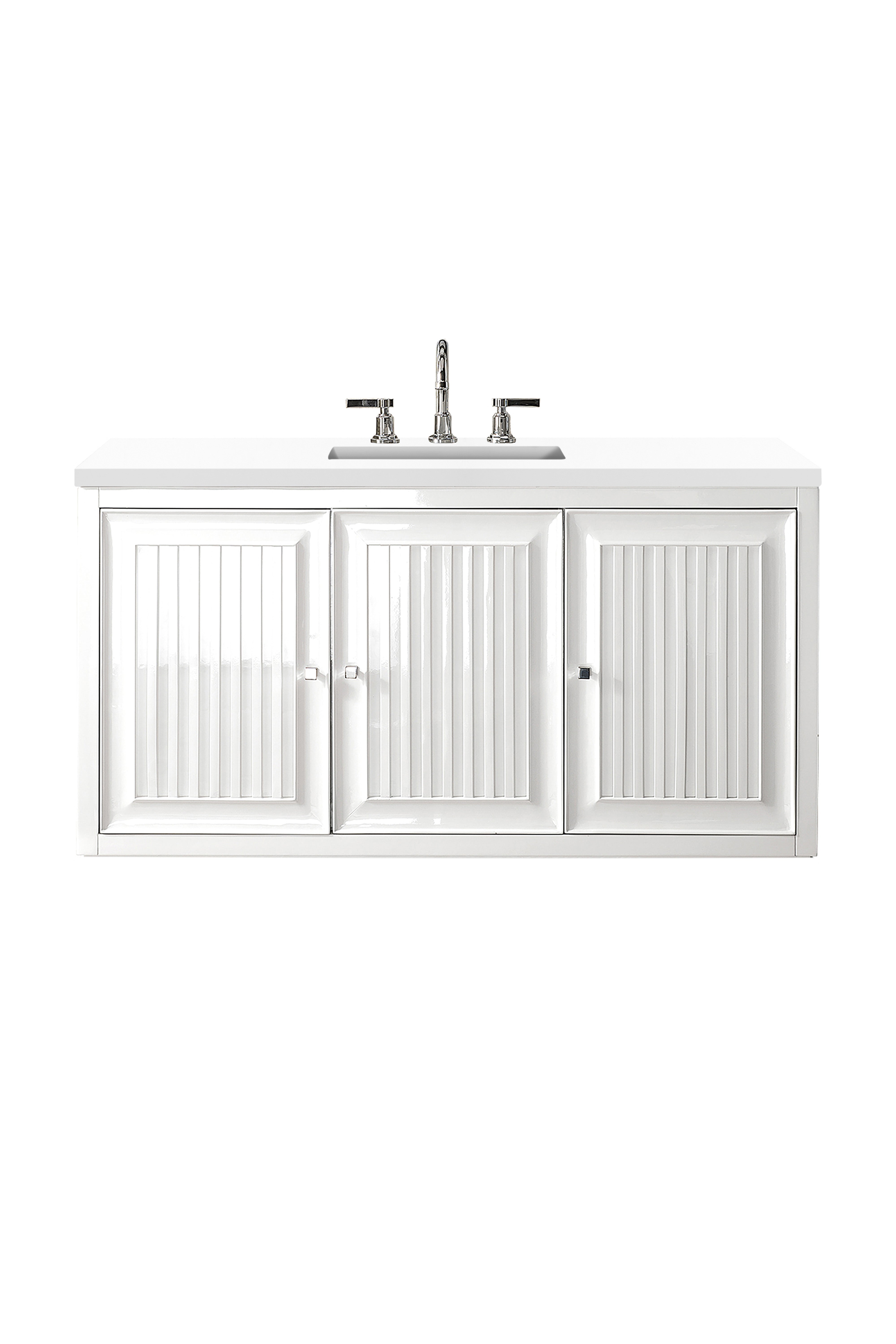 James Martin Athens 48" Single Vanity in Glossy White with 3cm Countertop