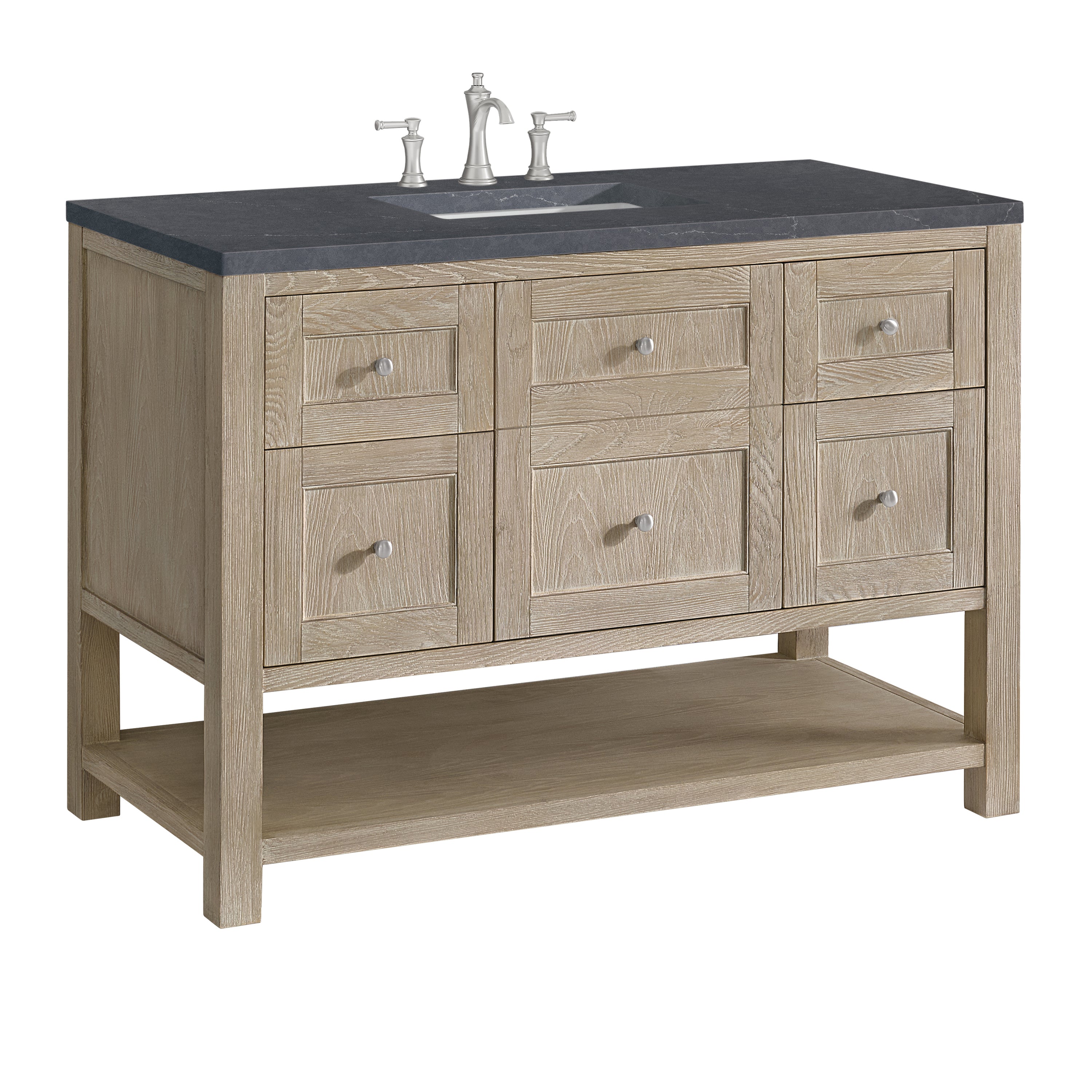 James Martin Breckenridge 48" Single Vanity in Whitewashed Oak with 3cm Countertop
