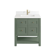 James Martin Breckenridge 30" Single Vanity in Smokey Celadon with 3cm Countertop