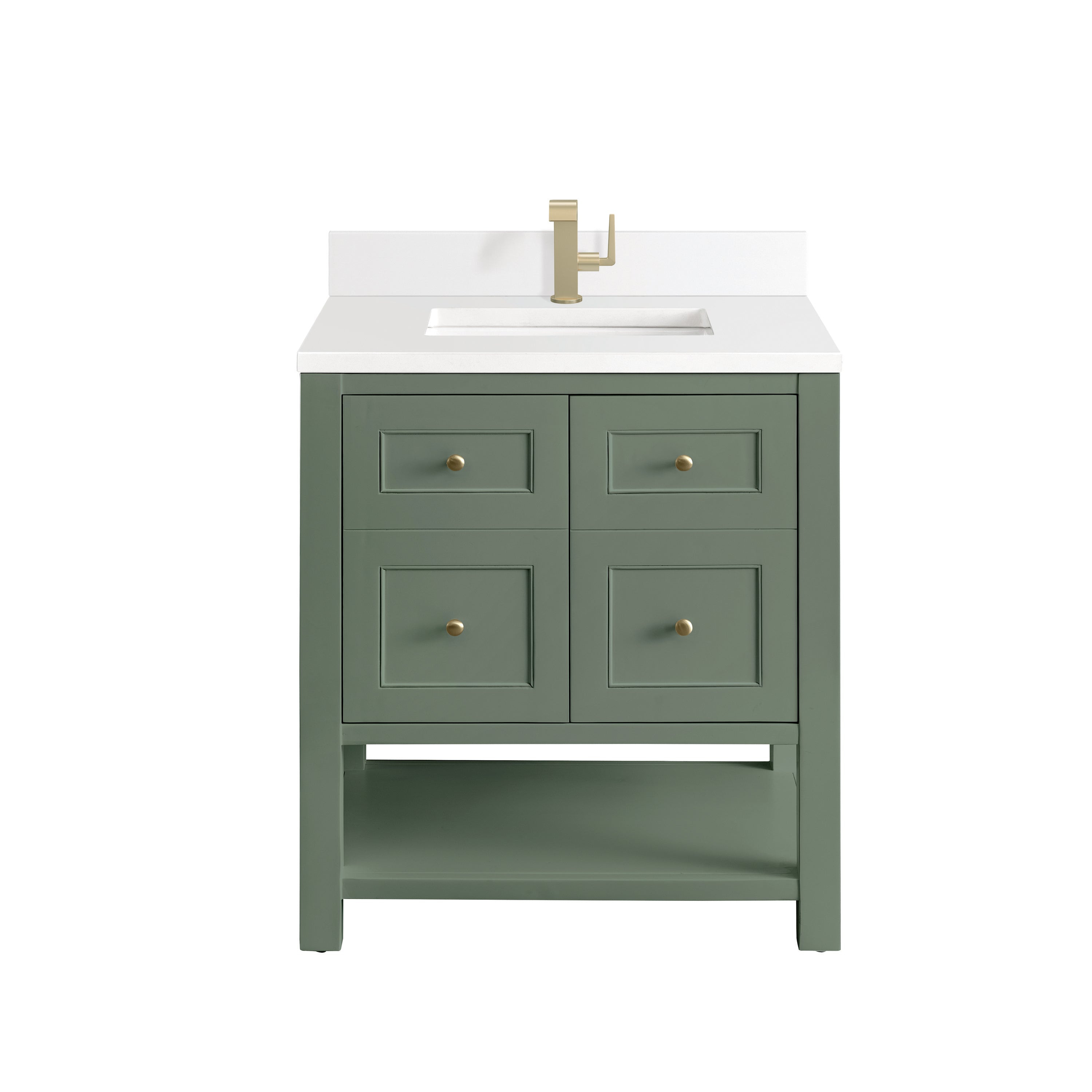 James Martin Breckenridge 30" Single Vanity in Smokey Celadon with 3cm Countertop