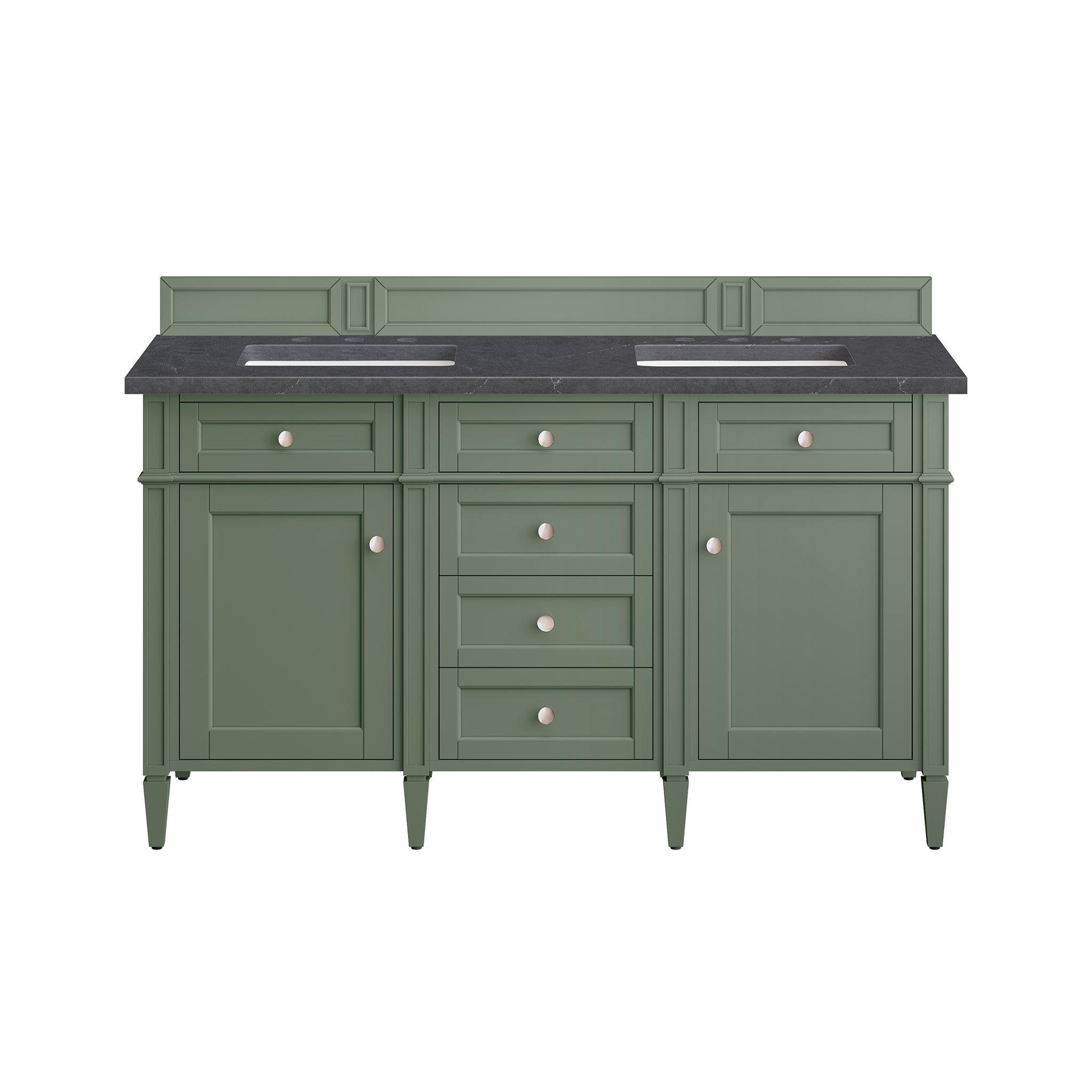 James Martin Brittany 60" Double Vanity in Smokey Celadon with 3cm Countertop