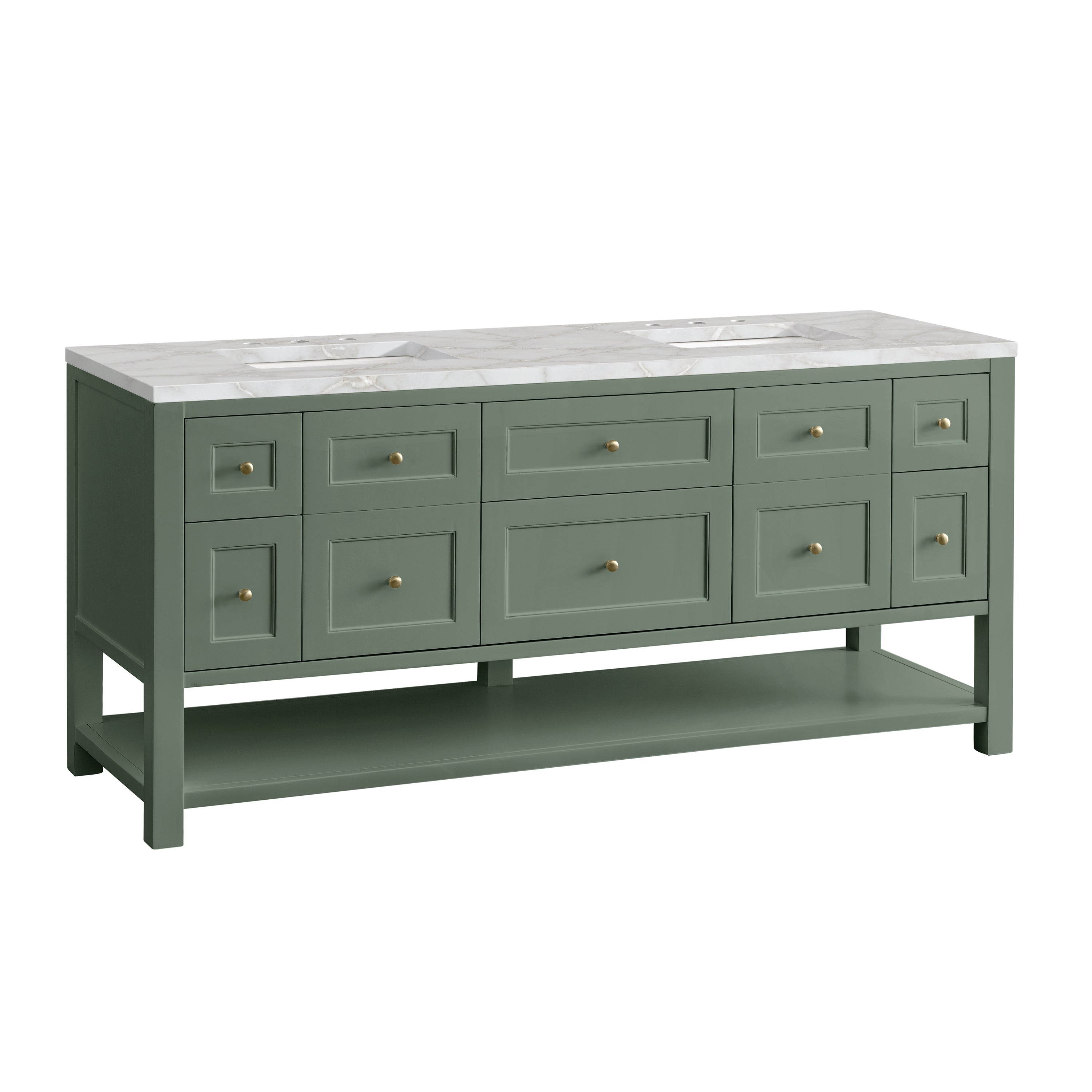 James Martin Breckenridge 72" Double Vanity in Smokey Celadon with 3cm Countertop