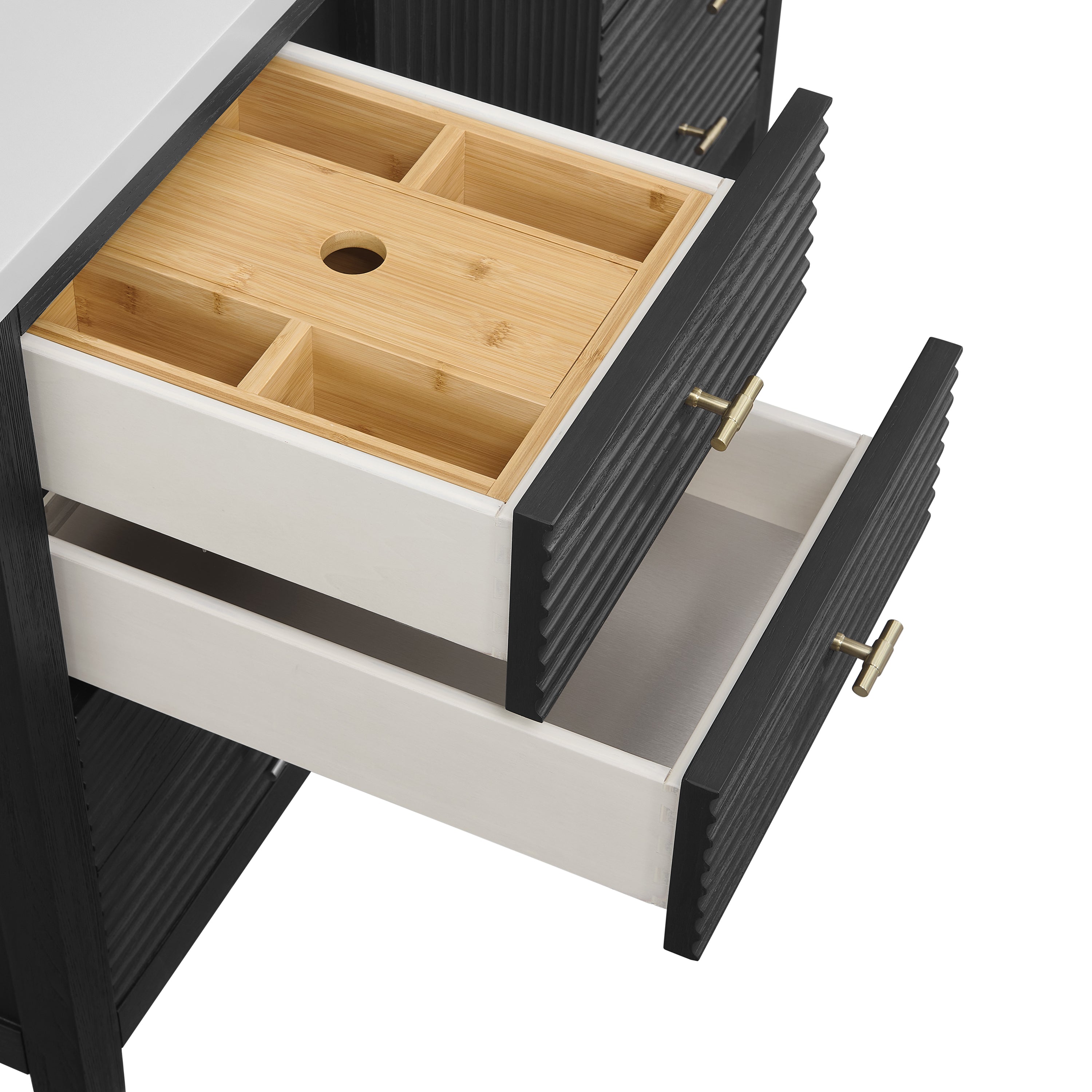 James Martin Myrrin 48" Single Vanity in Carbon Oak with 3cm Countertop and FreePower Wireless Charger