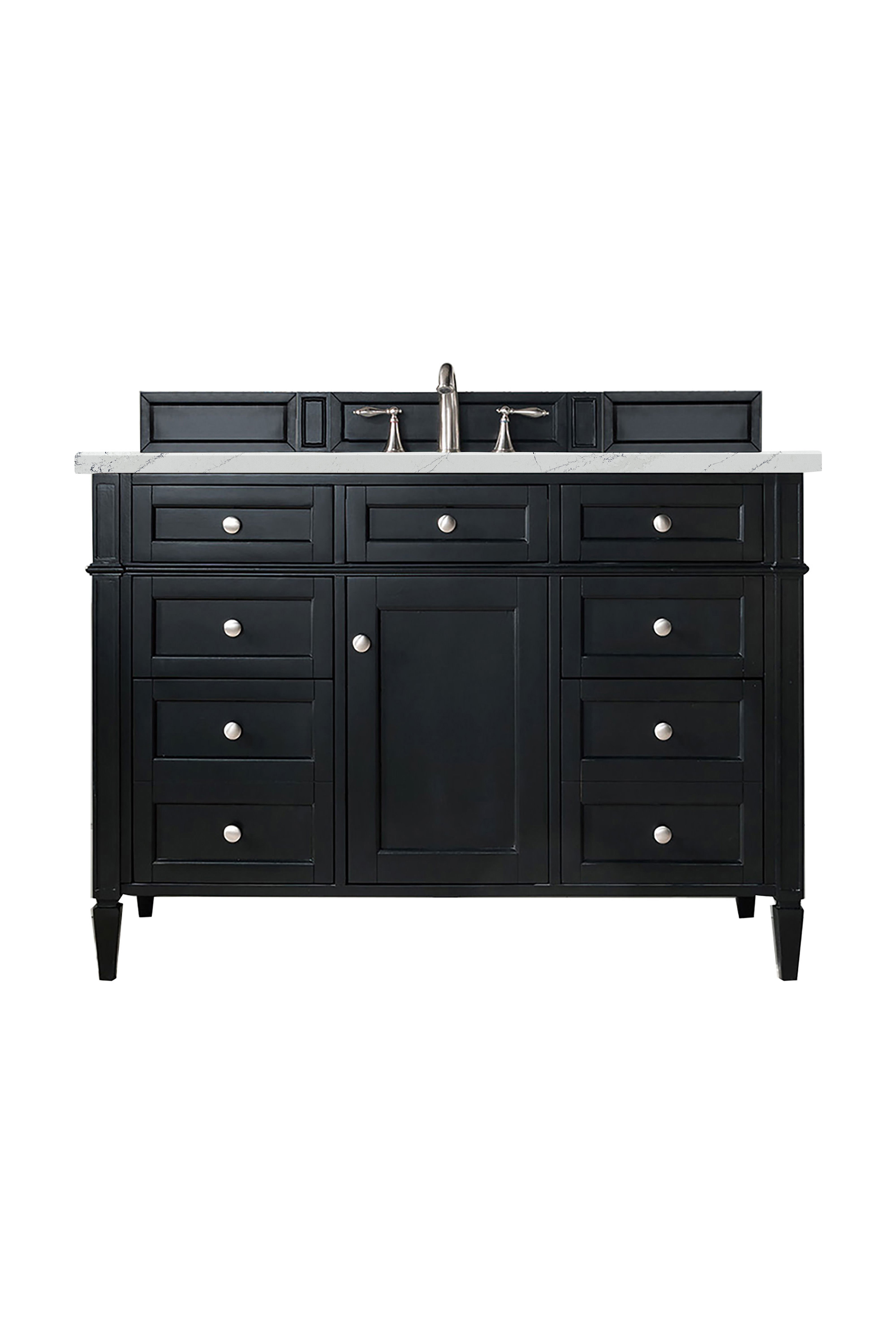 James Martin Brittany 48" Single Vanity in Black Onyx with 3cm Countertop