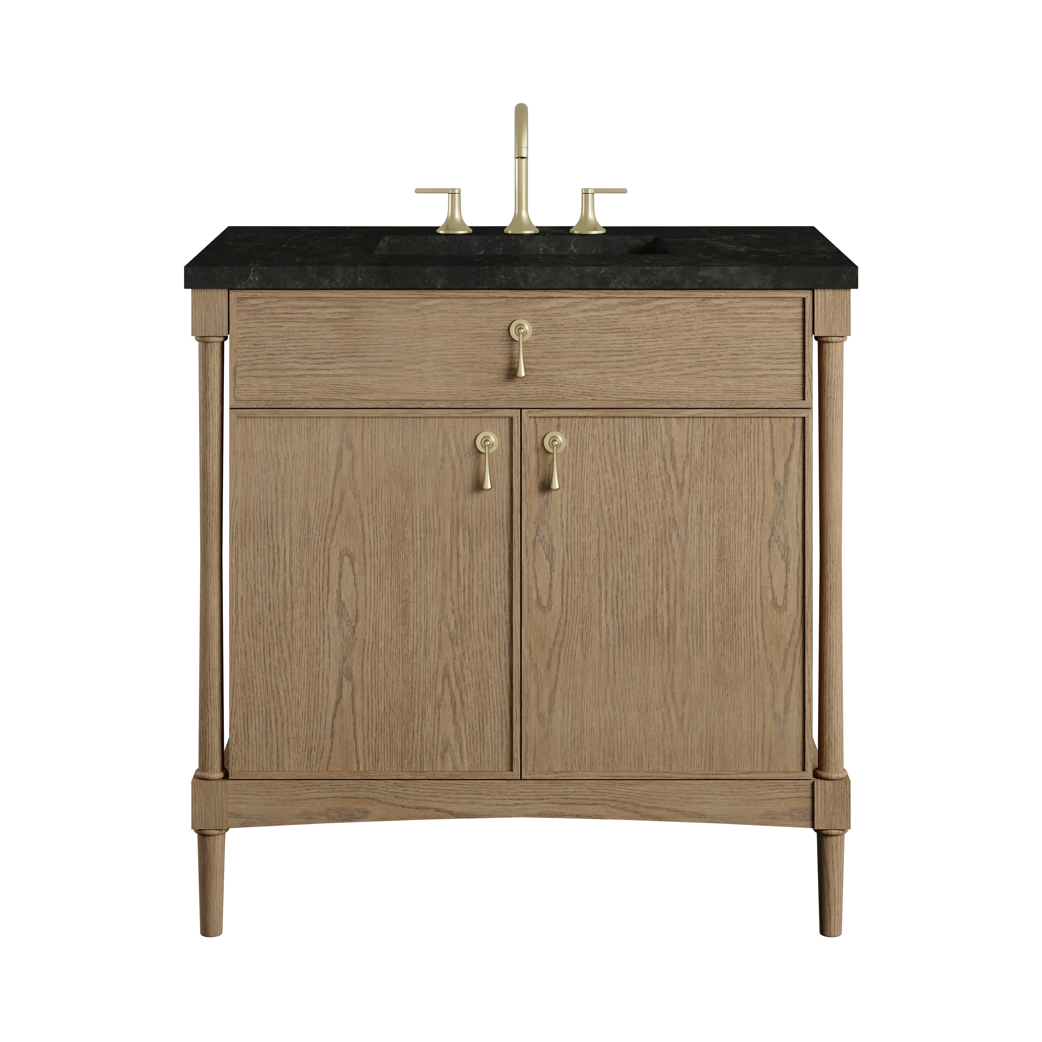 James Martin Kinnsden 36" Single Vanity in Weathered Oak with 3cm Countertop