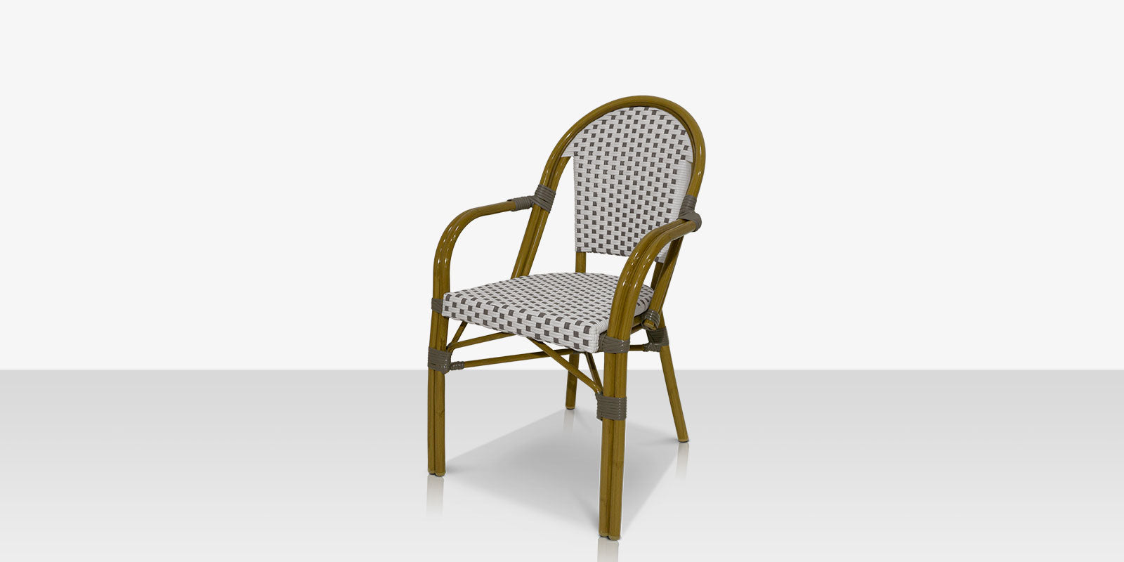 Paris Dining Arm Chair - Gray and White