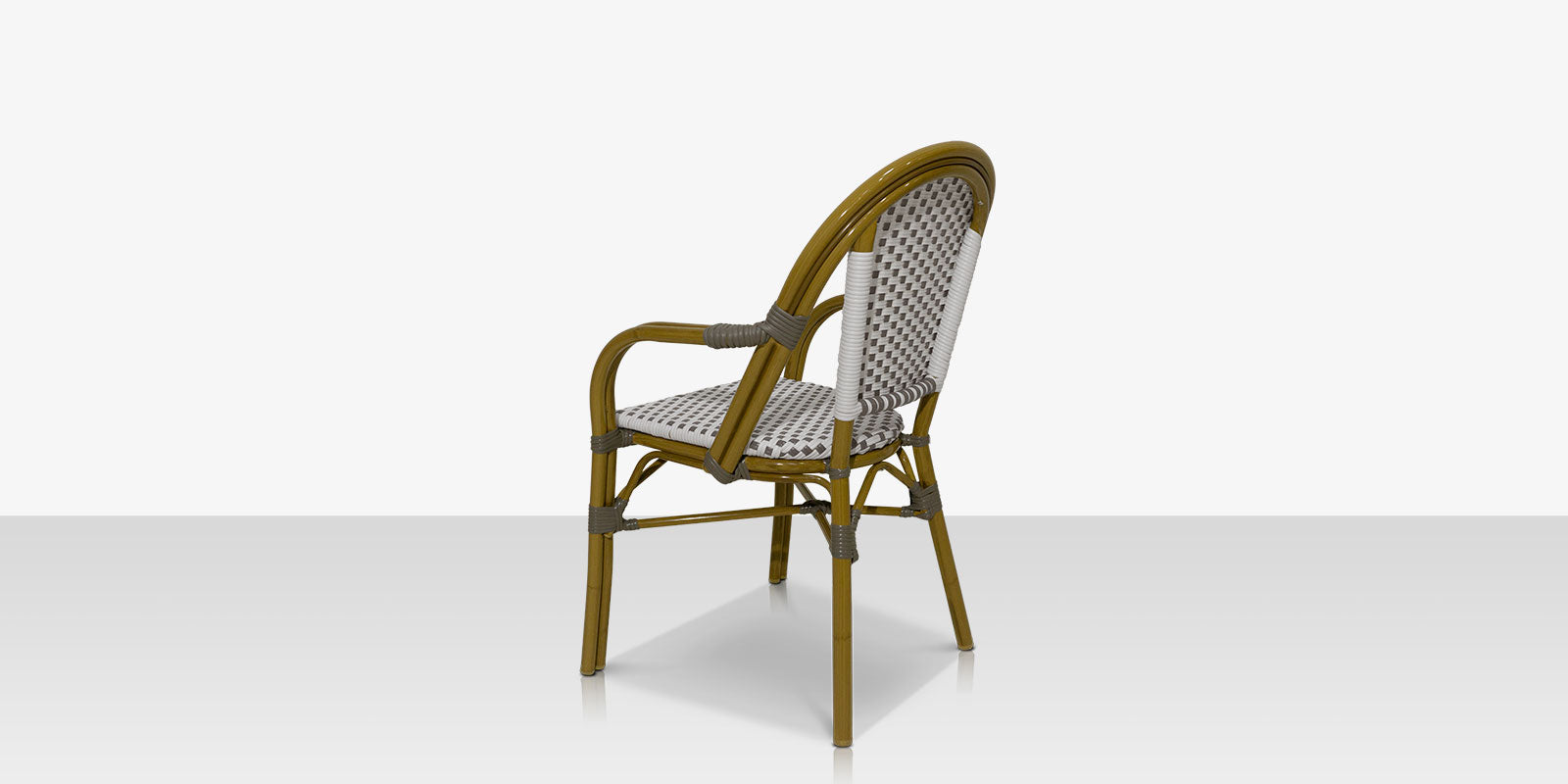 Paris Dining Arm Chair - Gray and White