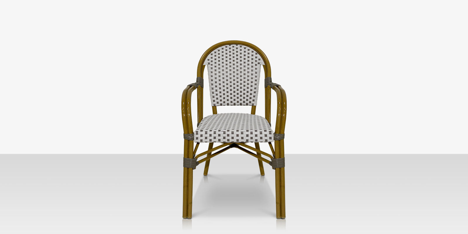 Paris Dining Arm Chair - Gray and White