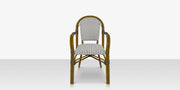 Paris Dining Arm Chair - Gray and White