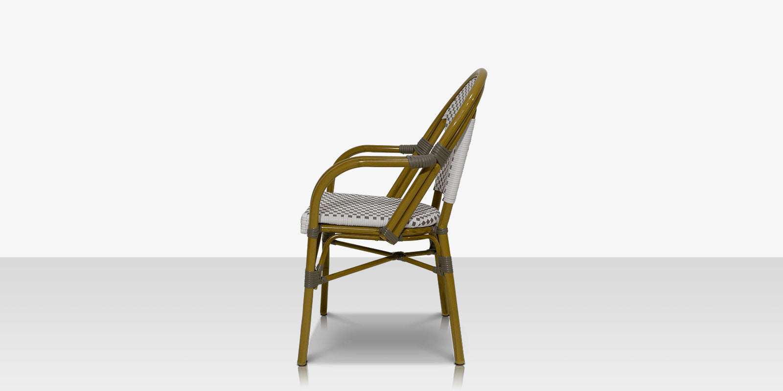 Paris Dining Arm Chair - Gray and White