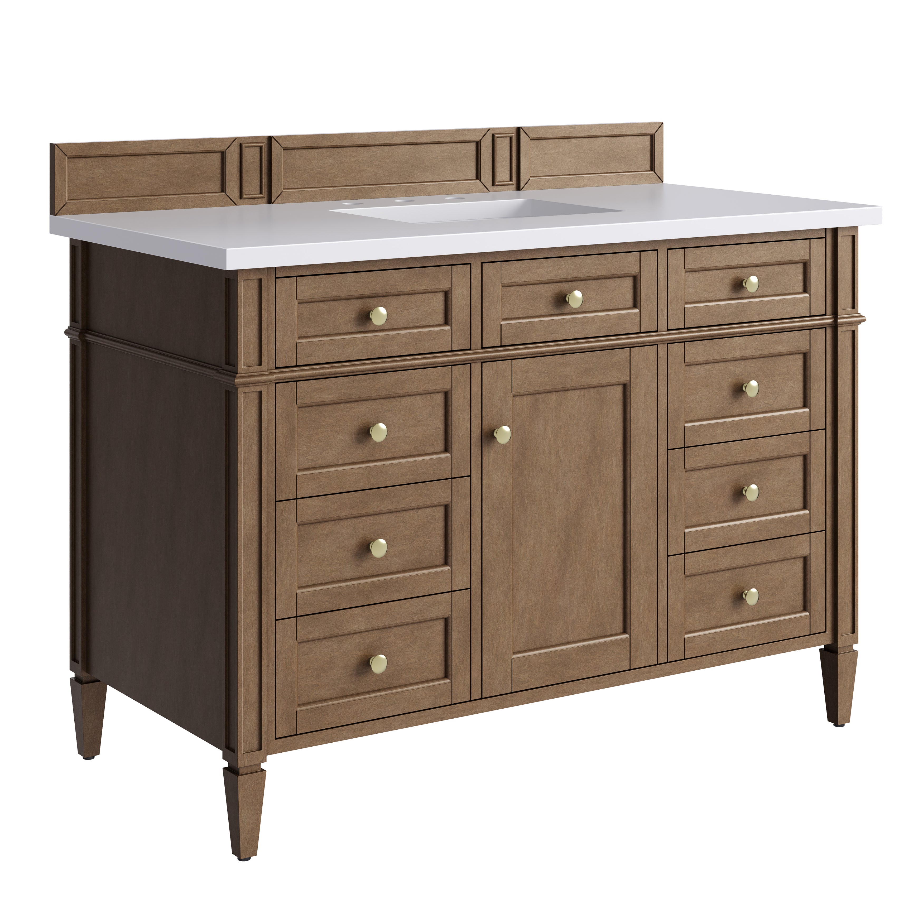 James Martin Brittany 48" Single Vanity in Pecan with 3cm Countertop