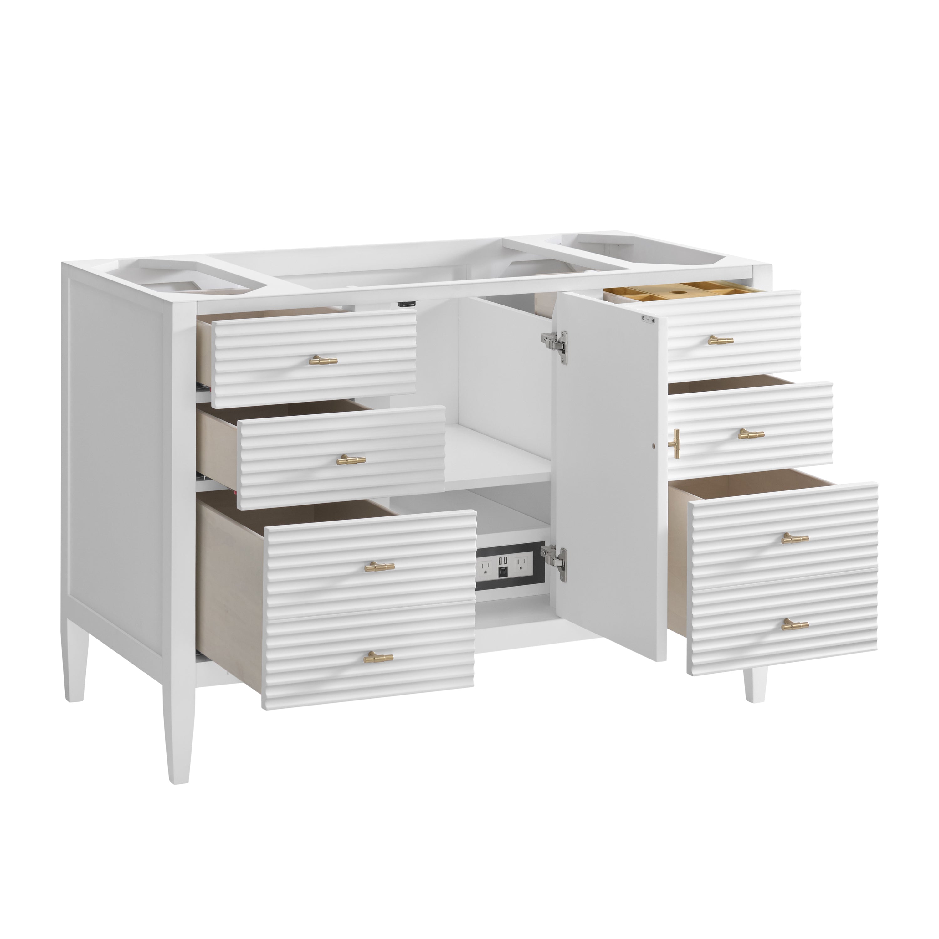 James Martin Myrrin 48" Single Vanity in Bright White with 3cm Countertop