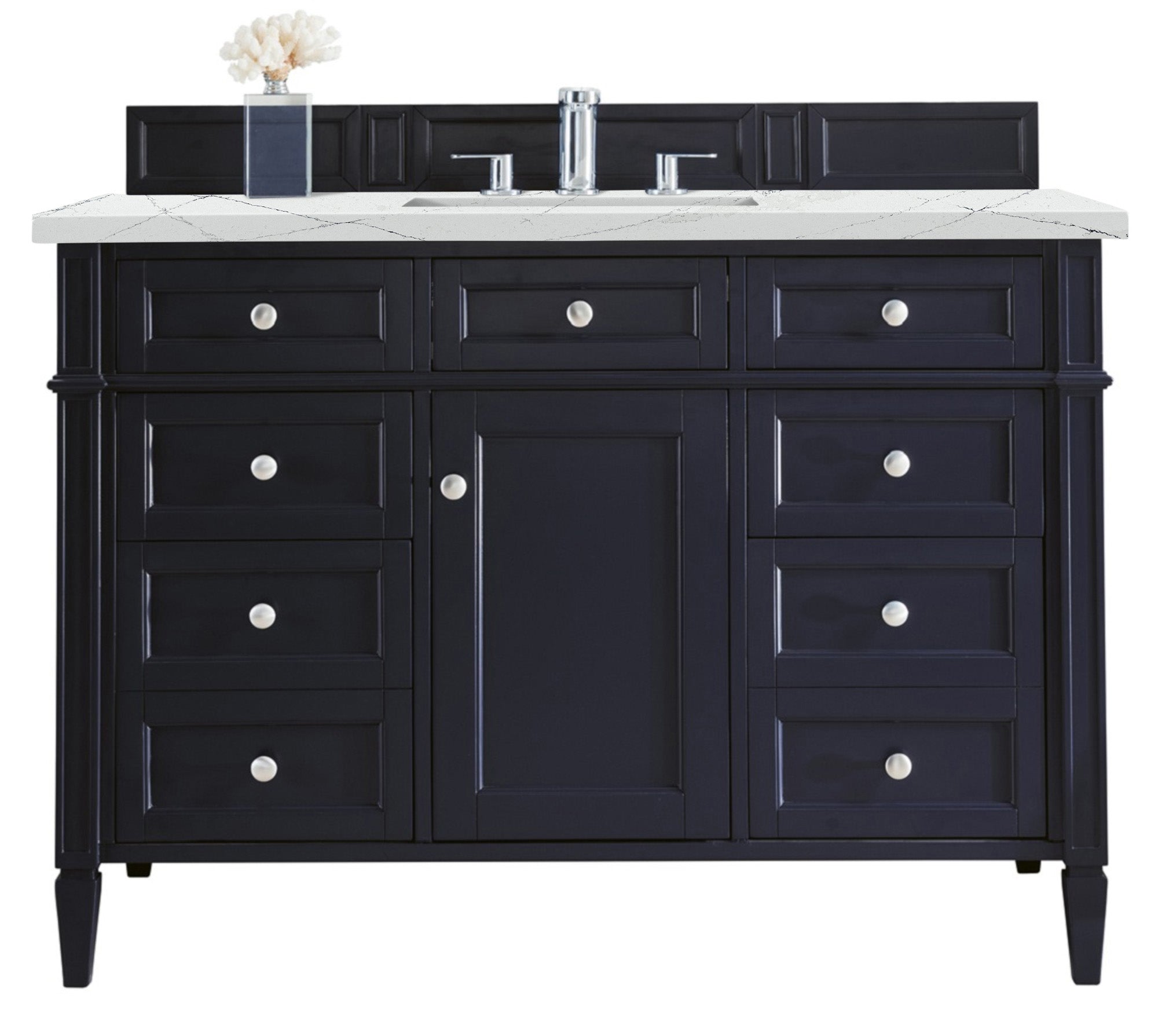 James Martin Brittany 48" Single Vanity in Victory Bleu with 3cm Countertop and FreePower Wireless Charger