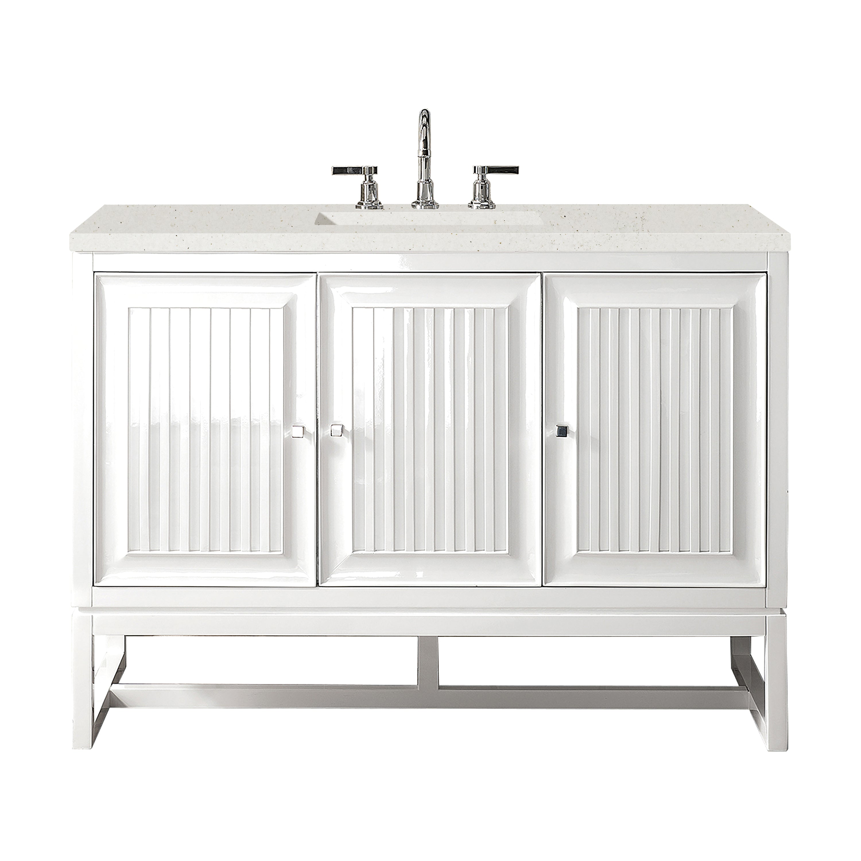James Martin Athens 48" Single Vanity in Glossy White with 3cm Countertop