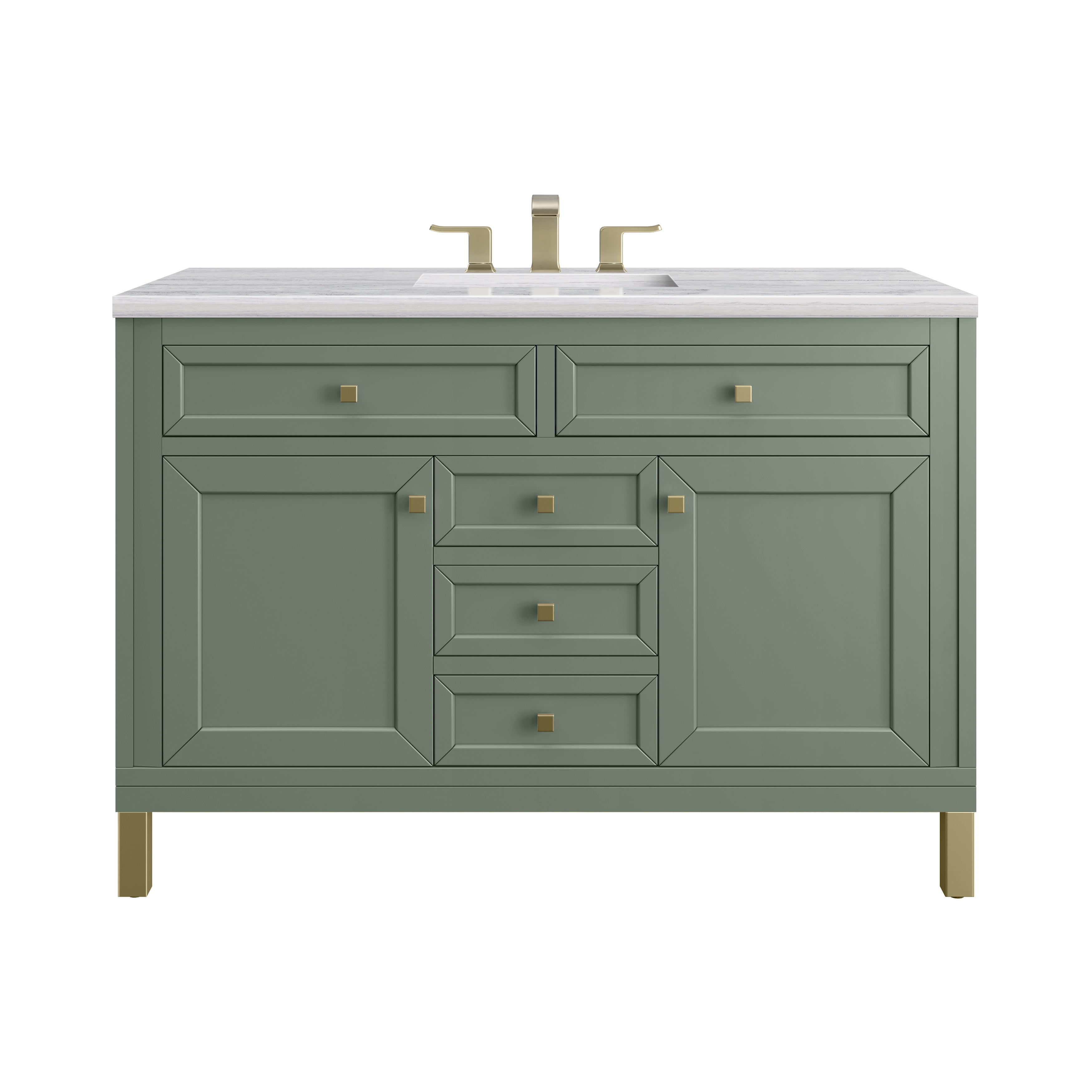James Martin Chicago 48" Single Vanity in Smokey Celadon with 3cm Countertop