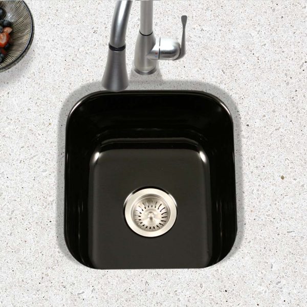 Houzer Porcela 13" Porcelain Enamel Steel Undermount Bar Sink