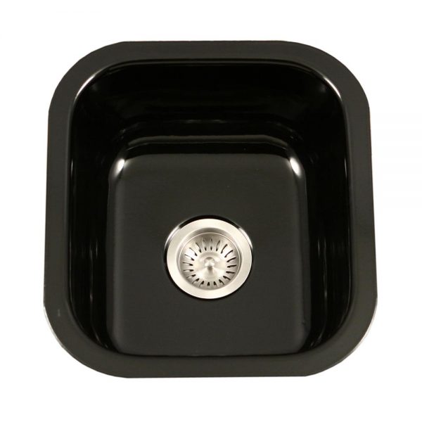 Houzer Porcela 13" Porcelain Enamel Steel Undermount Bar Sink