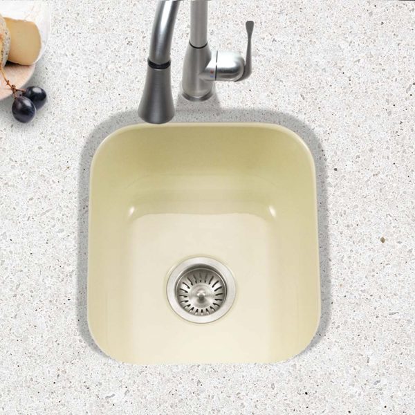Houzer Porcela 13" Porcelain Enamel Steel Undermount Bar Sink