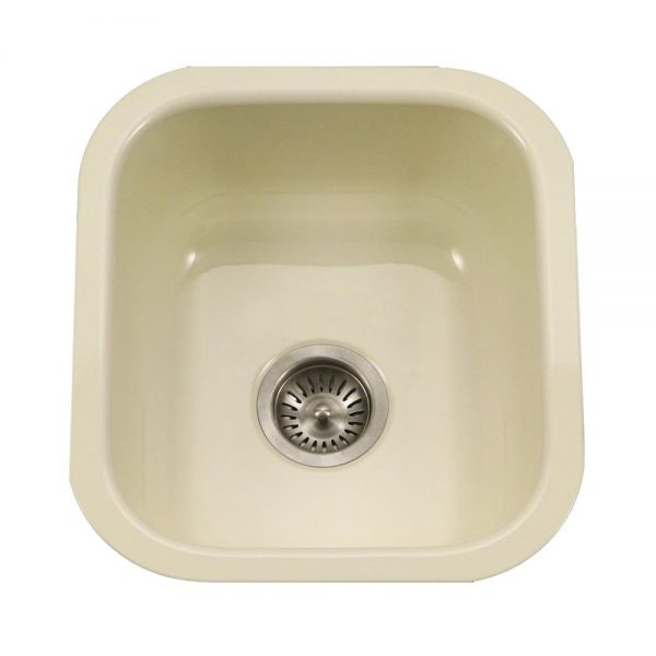 Houzer Porcela 13" Porcelain Enamel Steel Undermount Bar Sink