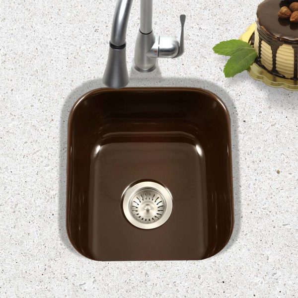 Houzer Porcela 13" Porcelain Enamel Steel Undermount Bar Sink