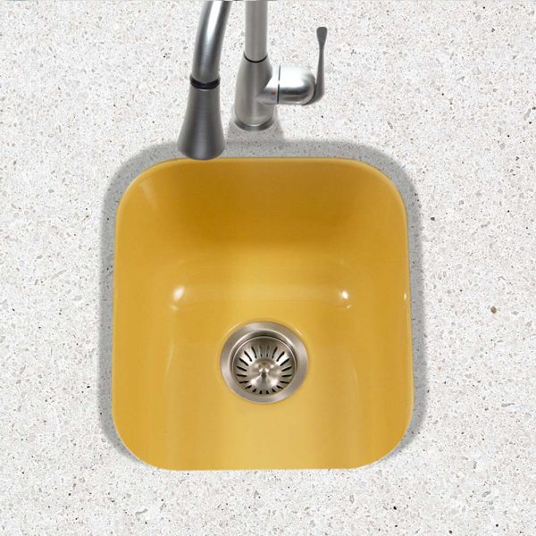 Houzer Porcela 13" Porcelain Enamel Steel Undermount Bar Sink