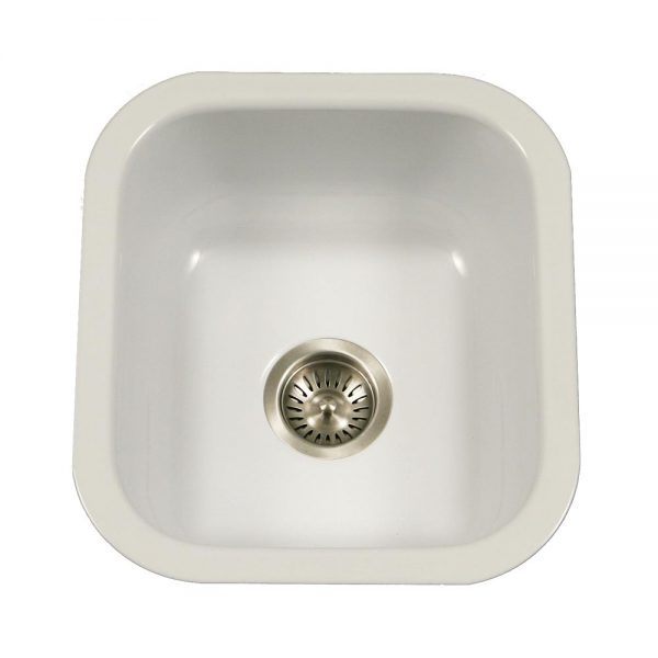 Houzer Porcela 13" Porcelain Enamel Steel Undermount Bar Sink