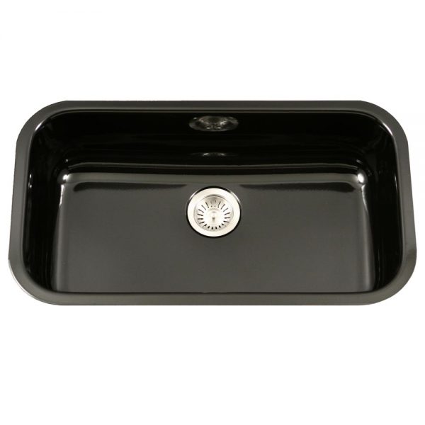 Houzer Porcela 31" Porcelain Enamel Steel Undermount Single Bowl Kitchen Sink