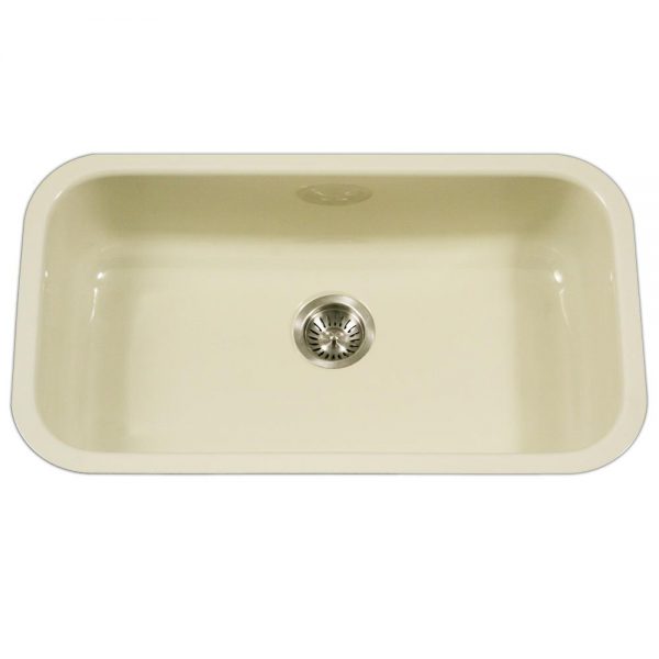 Houzer Porcela 31" Porcelain Enamel Steel Undermount Single Bowl Kitchen Sink