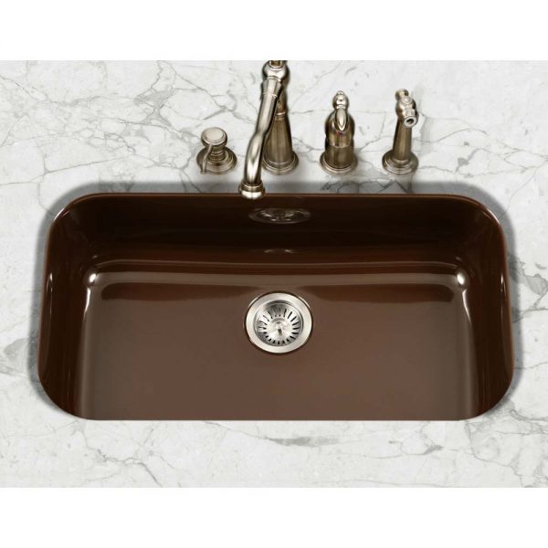 Houzer Porcela 31" Porcelain Enamel Steel Undermount Single Bowl Kitchen Sink