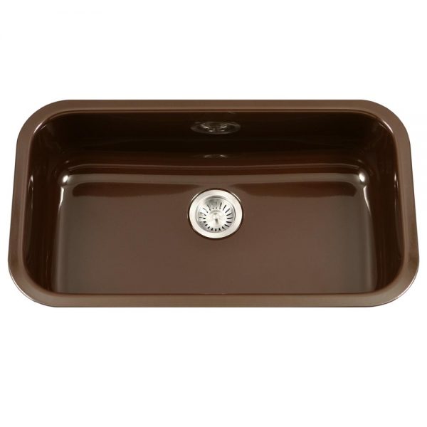 Houzer Porcela 31" Porcelain Enamel Steel Undermount Single Bowl Kitchen Sink
