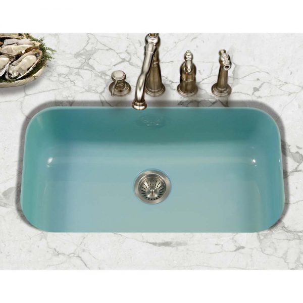 Houzer Porcela 31" Porcelain Enamel Steel Undermount Single Bowl Kitchen Sink