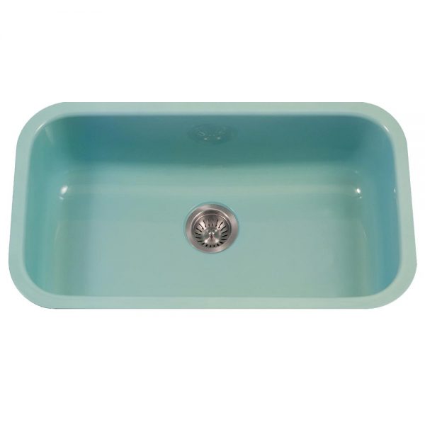 Houzer Porcela 31" Porcelain Enamel Steel Undermount Single Bowl Kitchen Sink